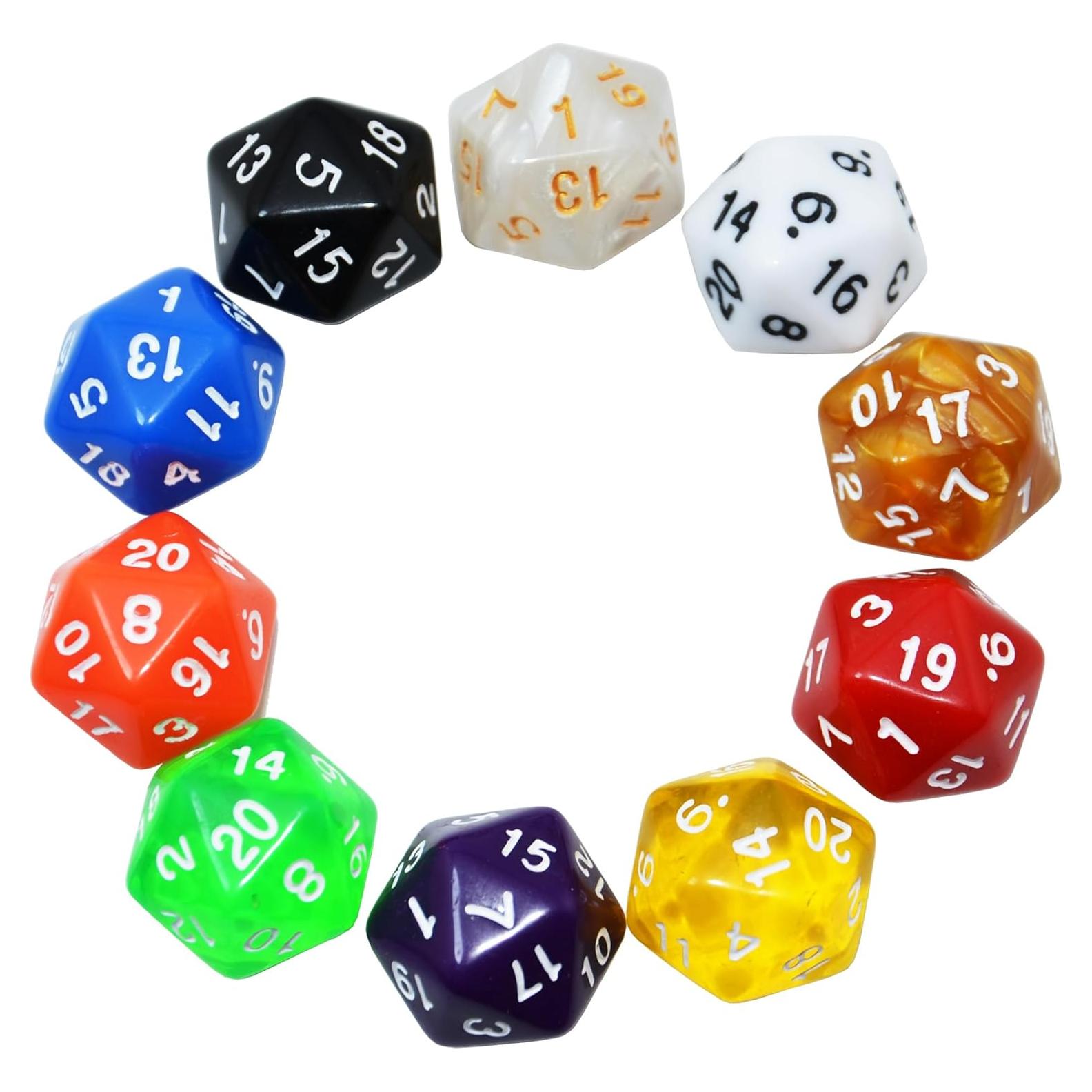 Dados D20 10-Pack SmartDealsPro 22mm Color Mezclado