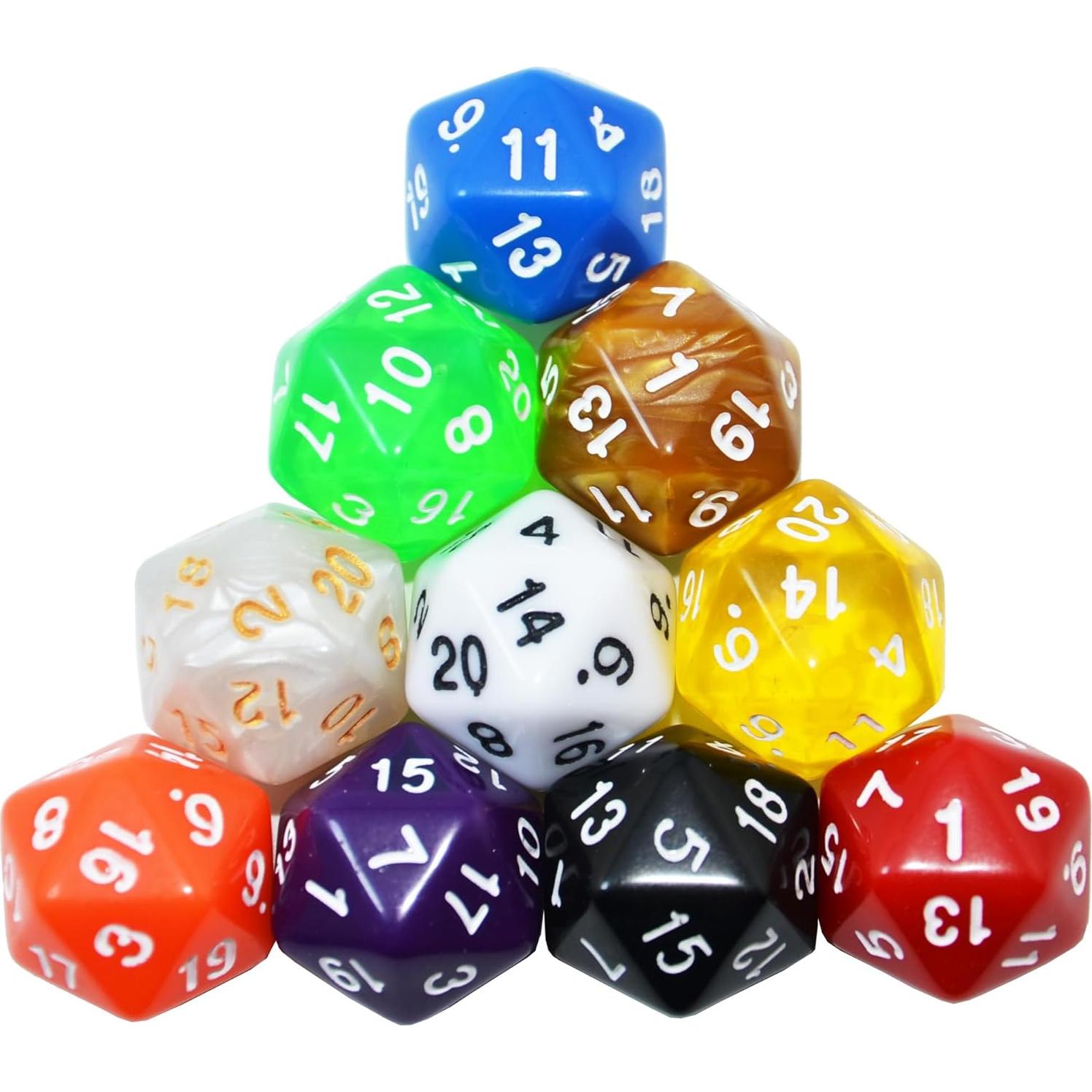 Dados D20 10-Pack SmartDealsPro 22mm Color Mezclado