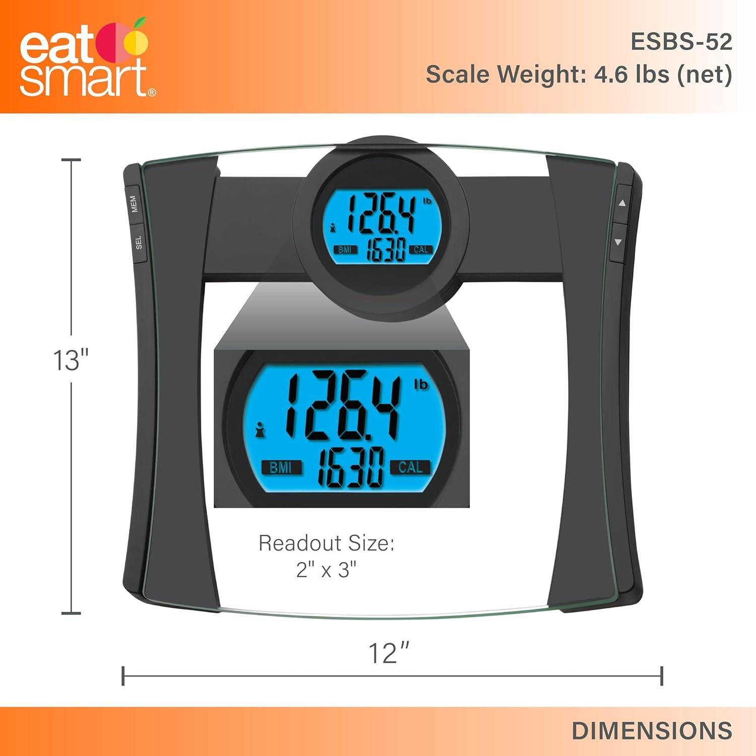 Báscula Digital de Baño EatSmart Precision CalPal 200kg BMI