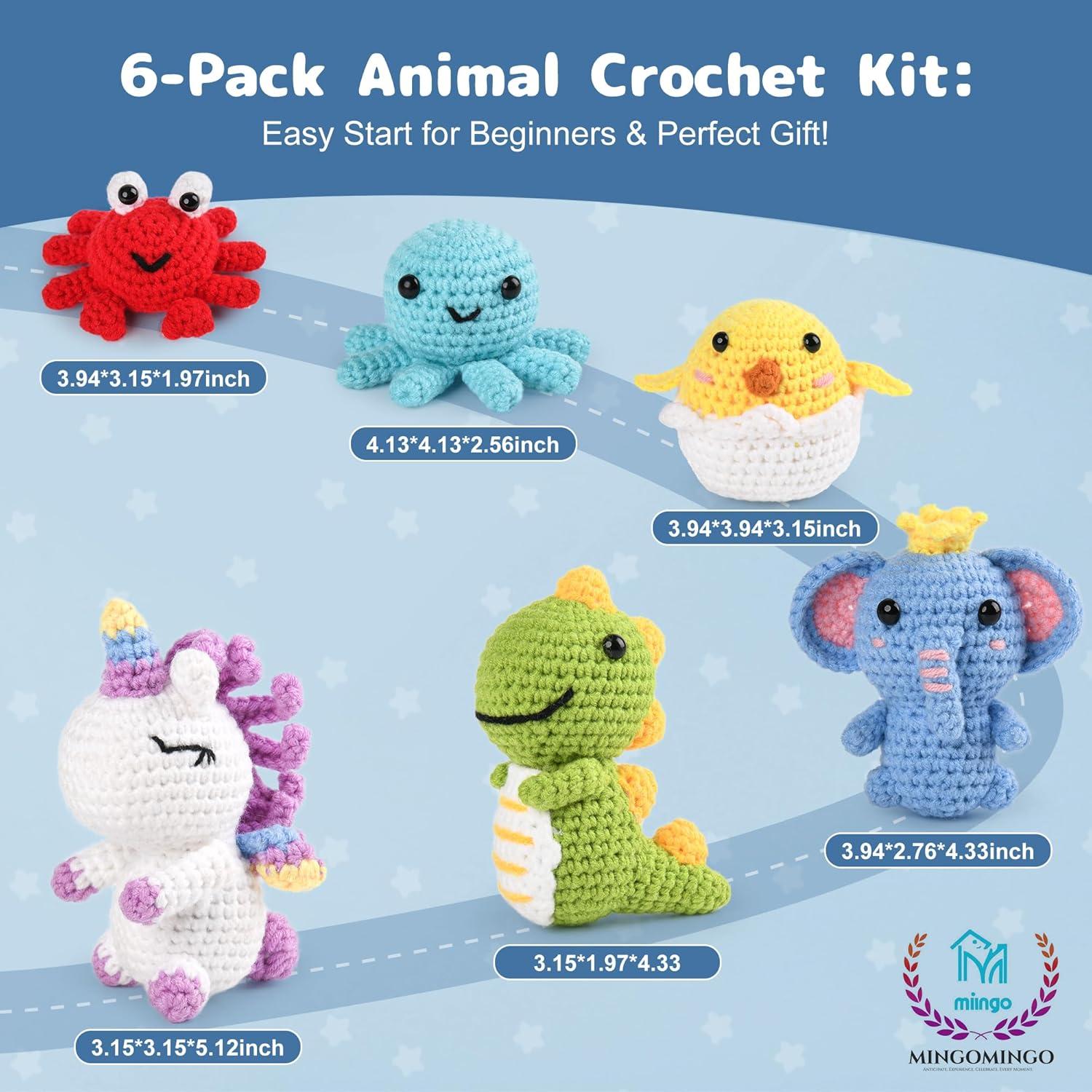 Kit de Crochet MINGOMINGO para Principiantes - 6 Animales