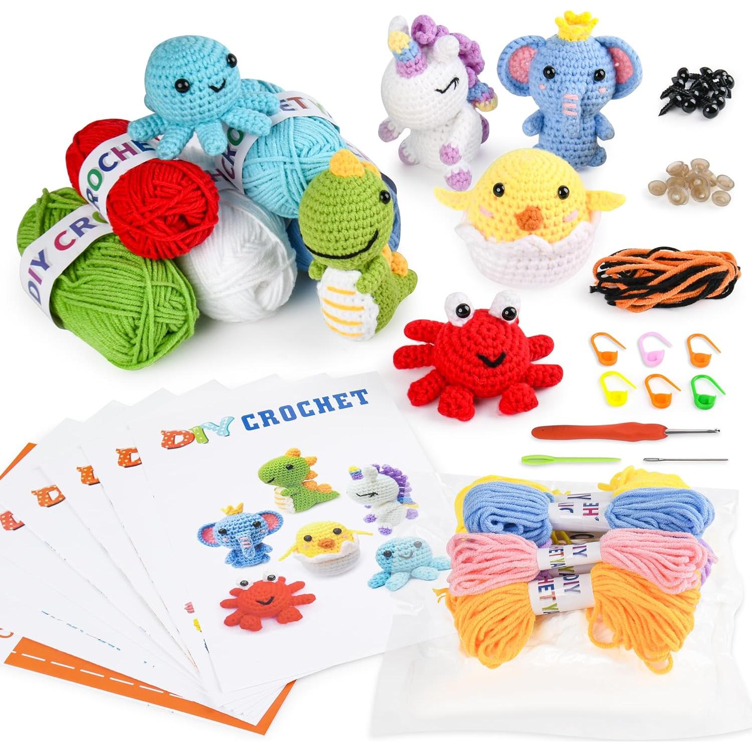Kit de Crochet MINGOMINGO para Principiantes - 6 Animales
