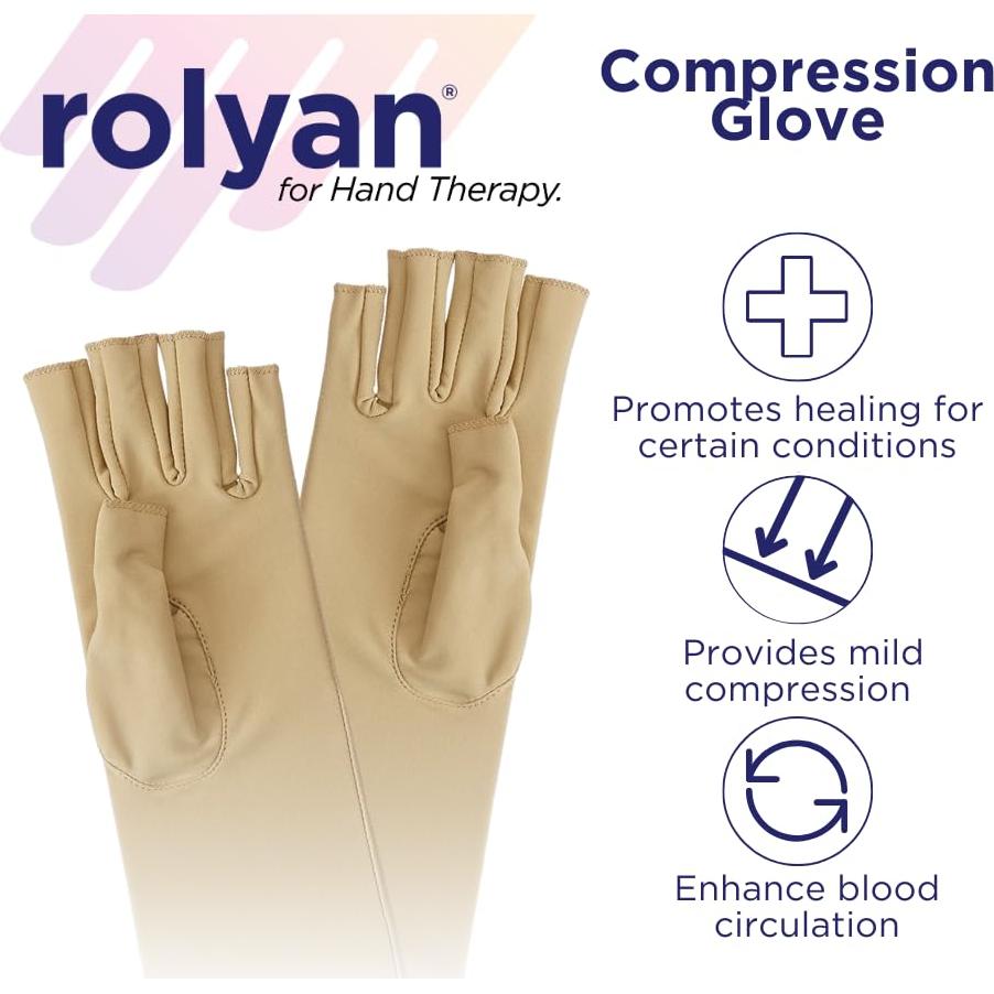 Guante de Compresión Rolyan Mediano Dedo Abierto Mano Derecha