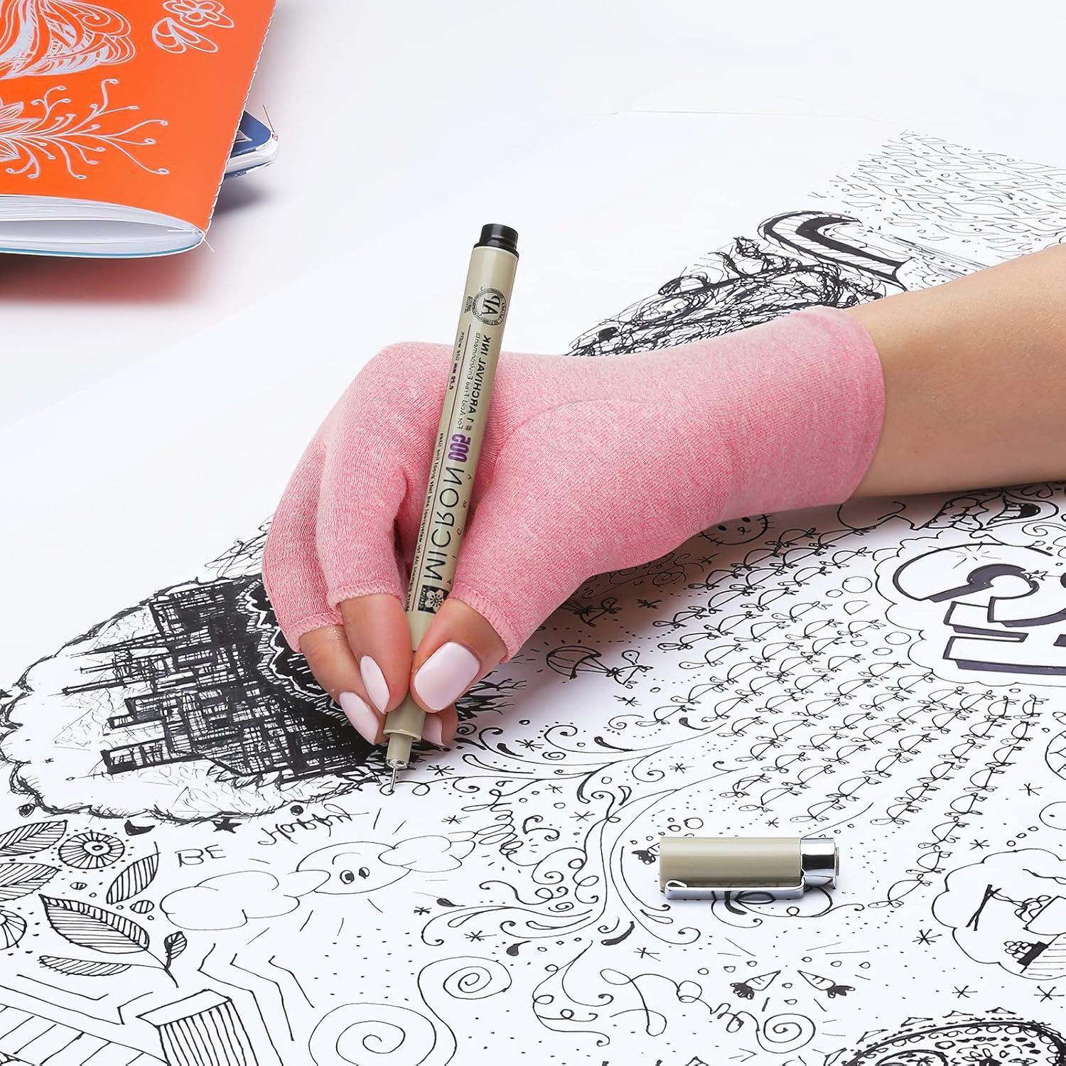 Guantes de Artritis Duerer Medianos Rosa Compresión Sin Dedos