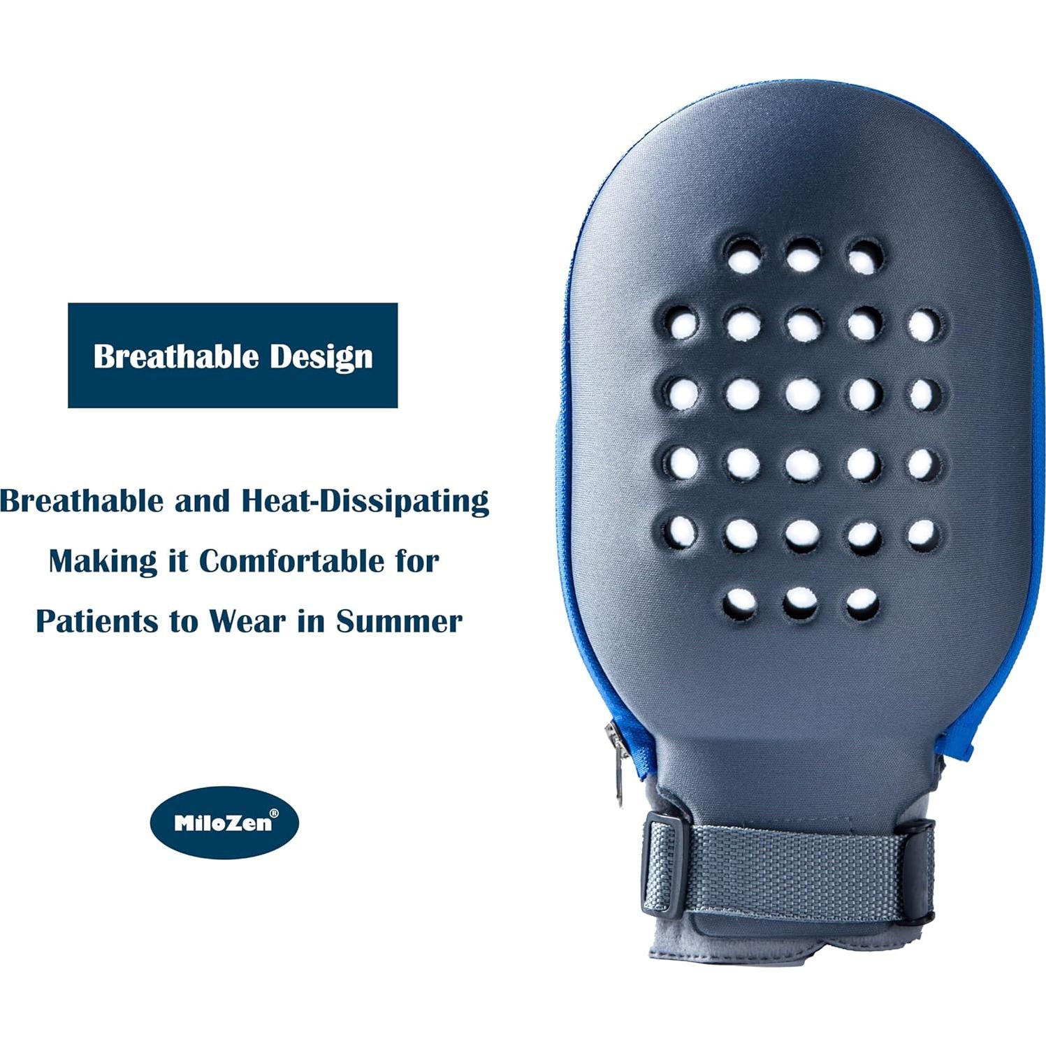 Guantes de restricción grandes MiloZen con cremallera y ventilación