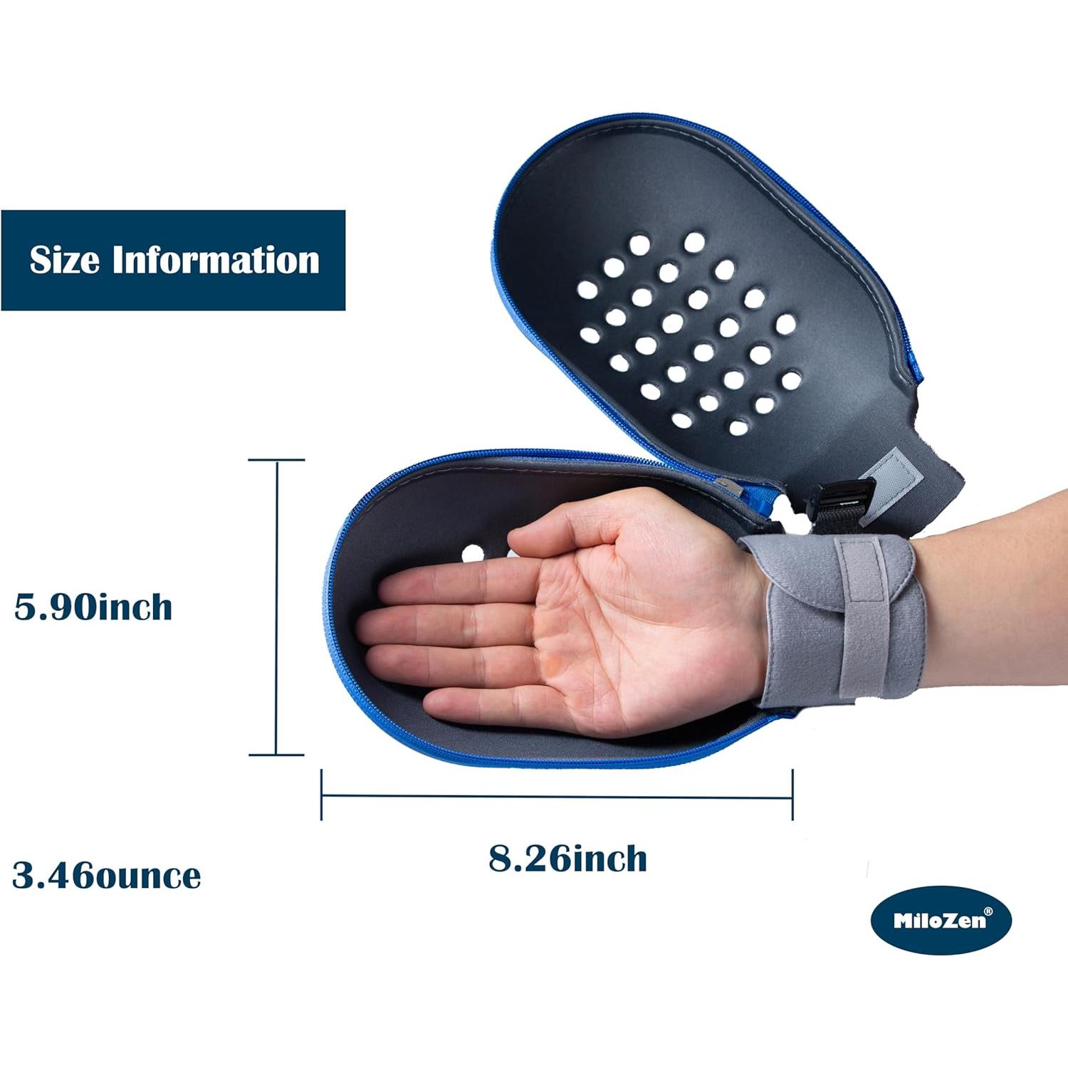 Guantes de restricción grandes MiloZen con cremallera y ventilación