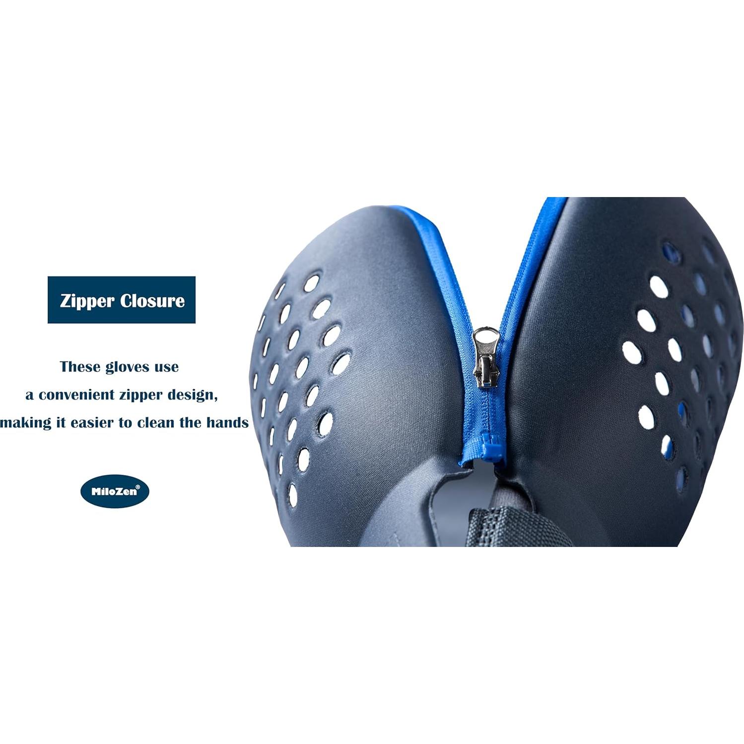 Guantes de restricción grandes MiloZen con cremallera y ventilación