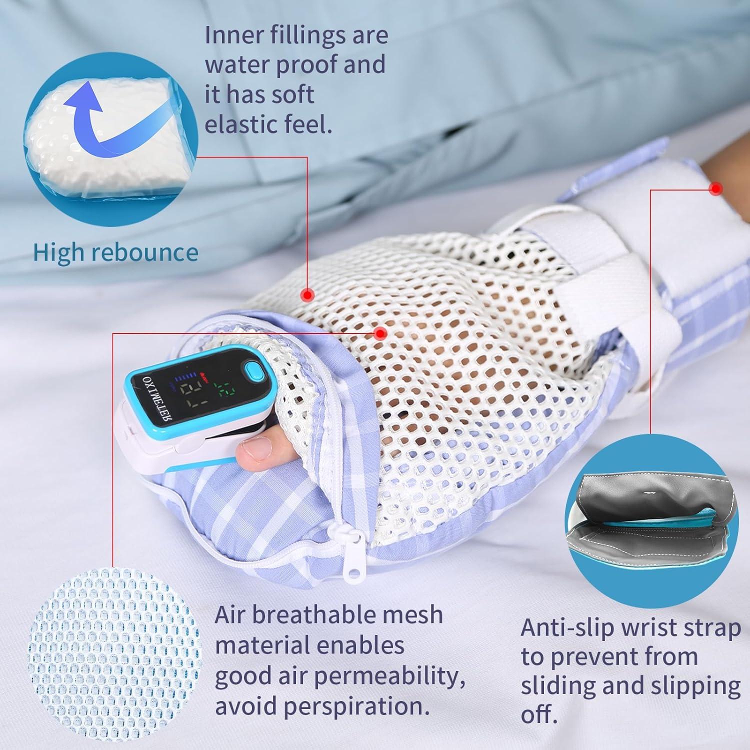 Guantes de Restricción Ehucon para Demencia - 2 Piezas, Transpirables y Lavables