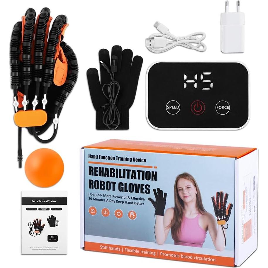 Guantes Rehabilitadores Robóticos JBMBHC Mano Izquierda XL Naranja