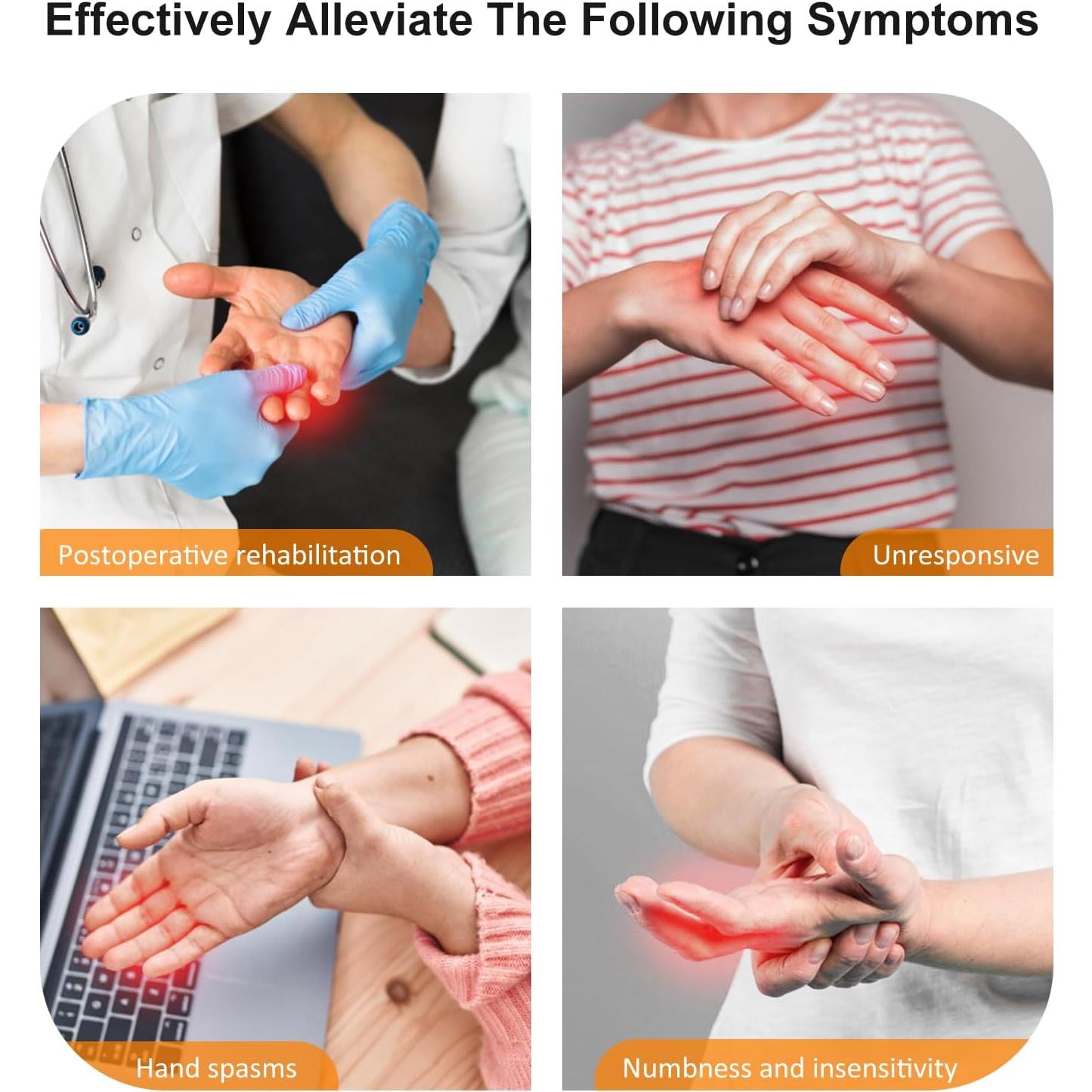 Guantes de Rehabilitación JBMBHC para Mano Izquierda L Naranja