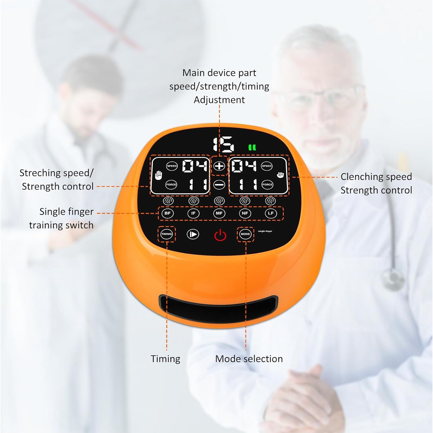 Guantes de Rehabilitación JBMBHC para Mano Izquierda L Naranja