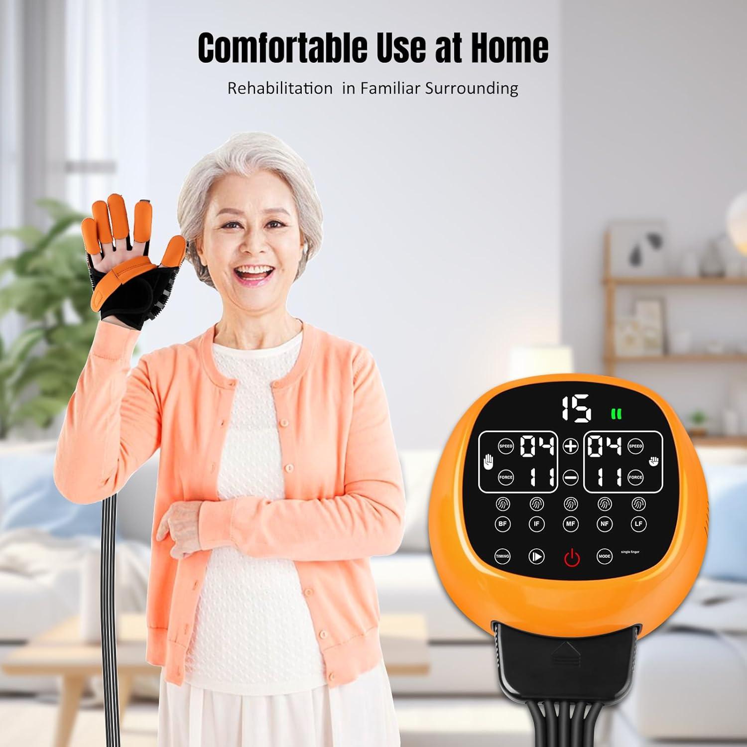 Guantes de Rehabilitación JBMBHC para Mano Izquierda L Naranja