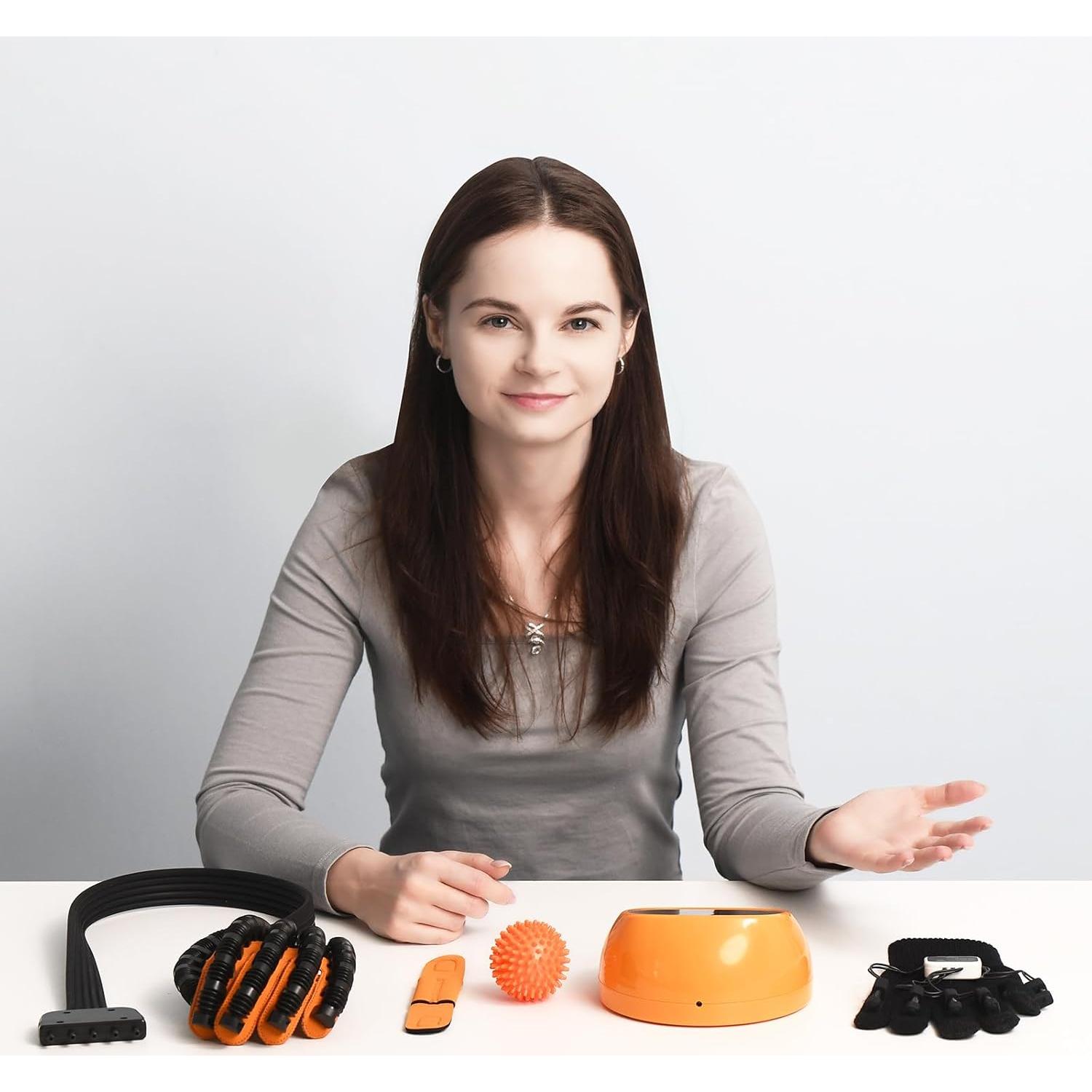 Guantes de Rehabilitación JBMBHC para Mano Izquierda L Naranja