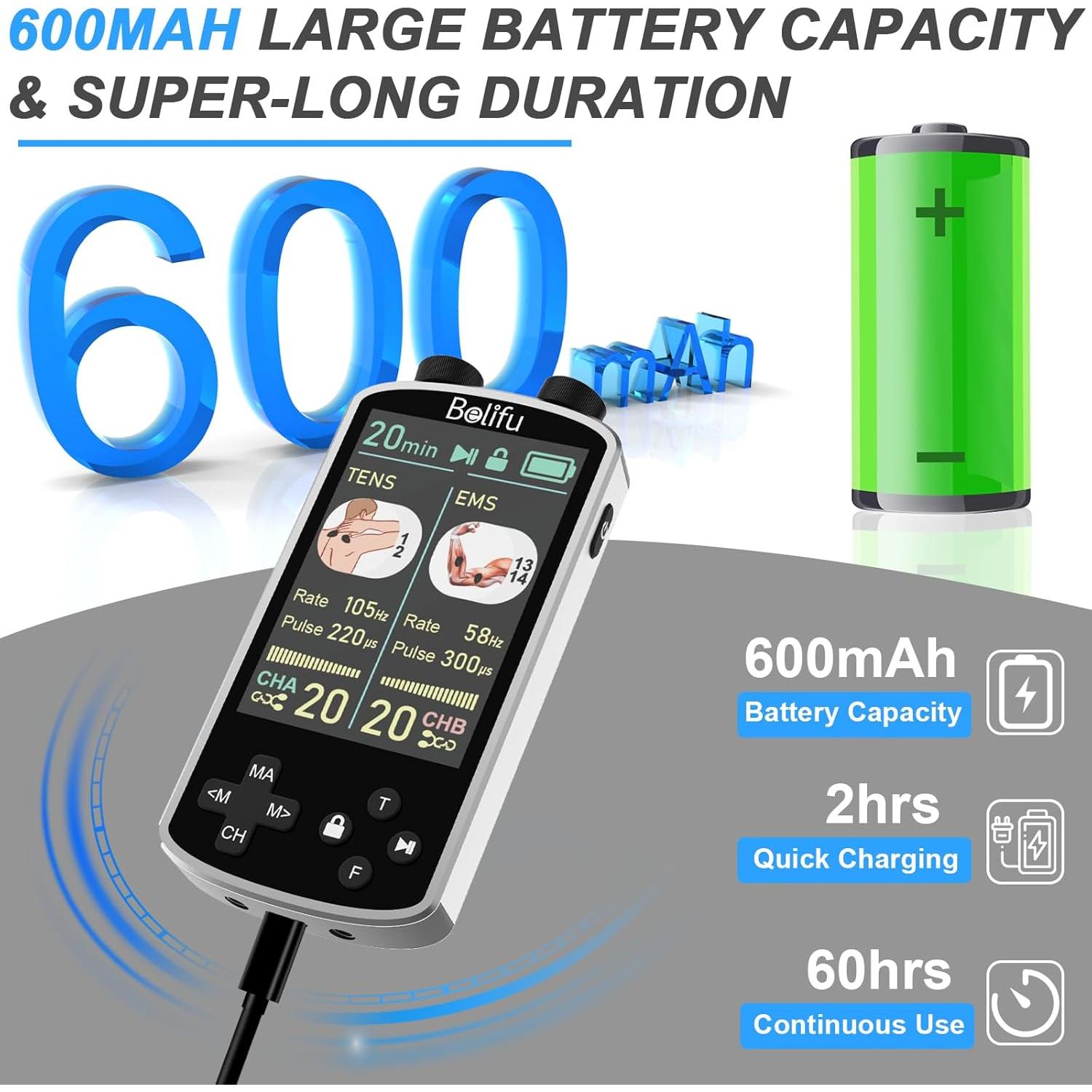 Unidad de Estimulacion Muscular TENS EMS Belifu 4 en 1 36 Modos