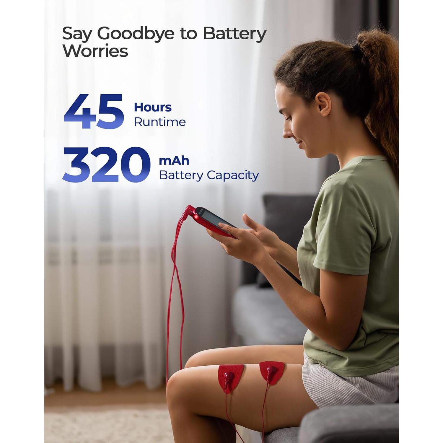 Estimulador Muscular TENS 3-en-1 KingPavonini Rojo 36 Modos