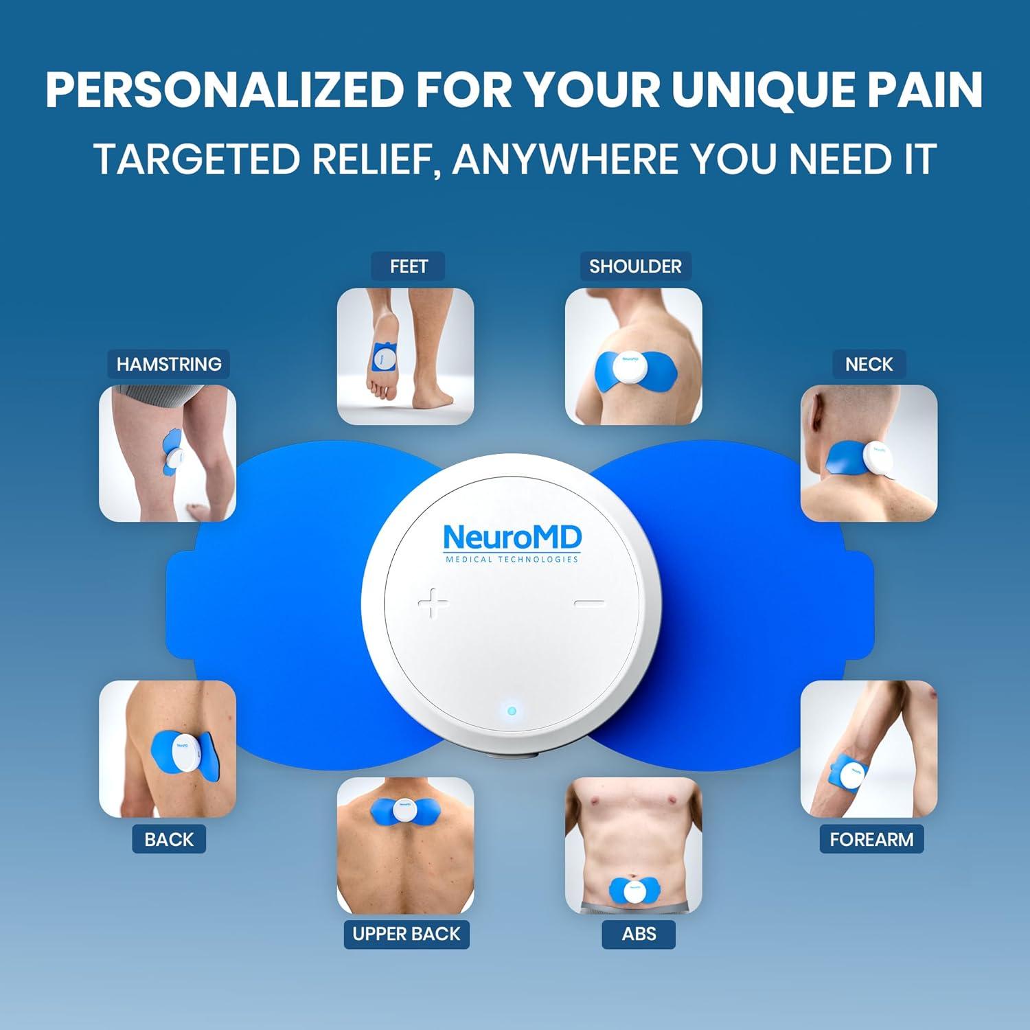 NeuroMD Estimulador Muscular TENS Inalámbrico 2.0 para Alivio del Dolor