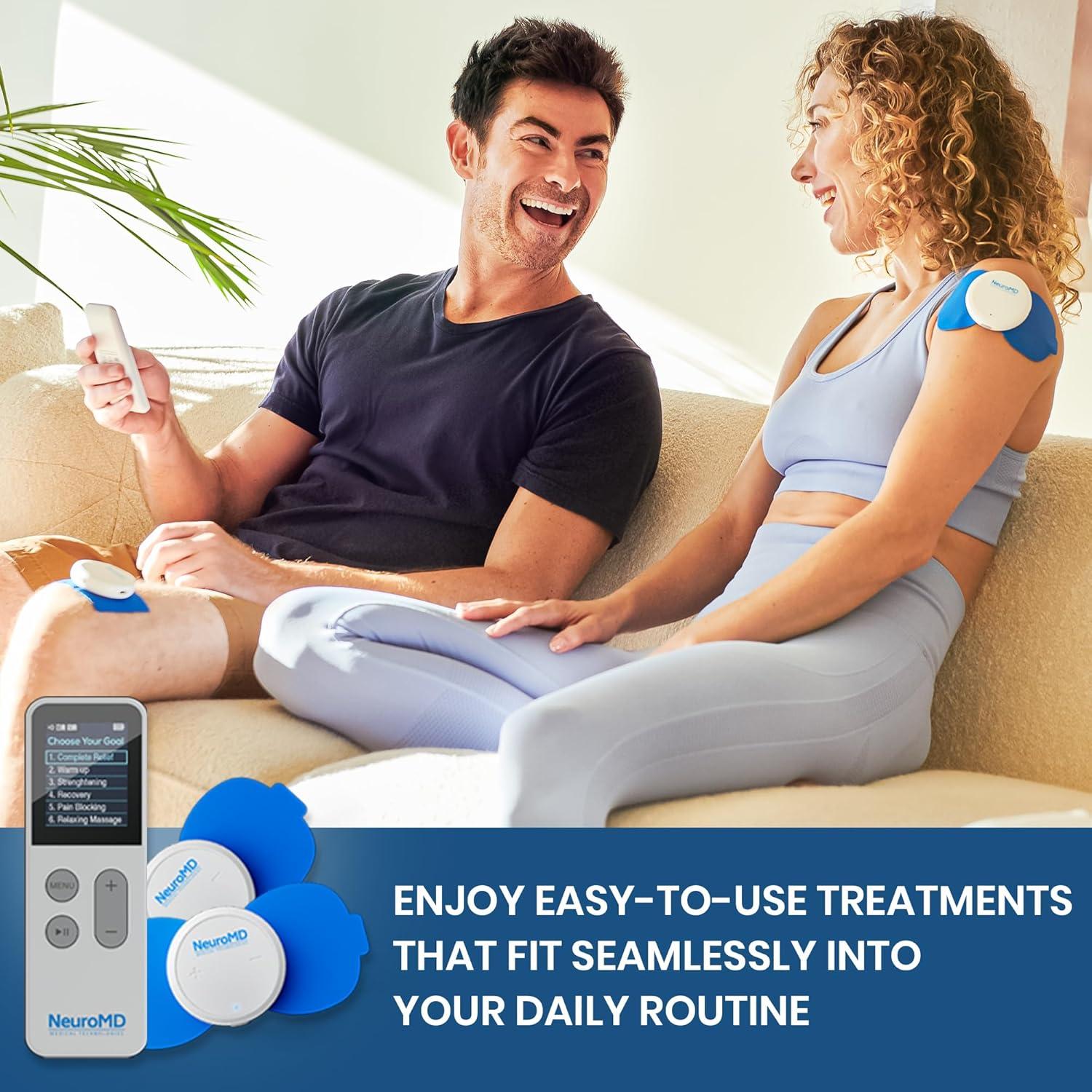 NeuroMD Estimulador Muscular TENS Inalámbrico 2.0 para Alivio del Dolor