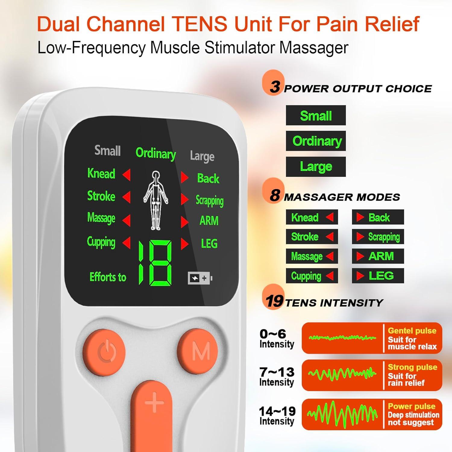 Estimulador Muscular TENS EMS Pawfan Doble Canal 8 Modos