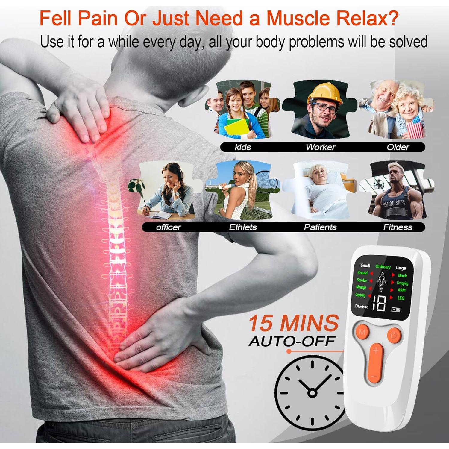 Estimulador Muscular TENS EMS Pawfan Doble Canal 8 Modos