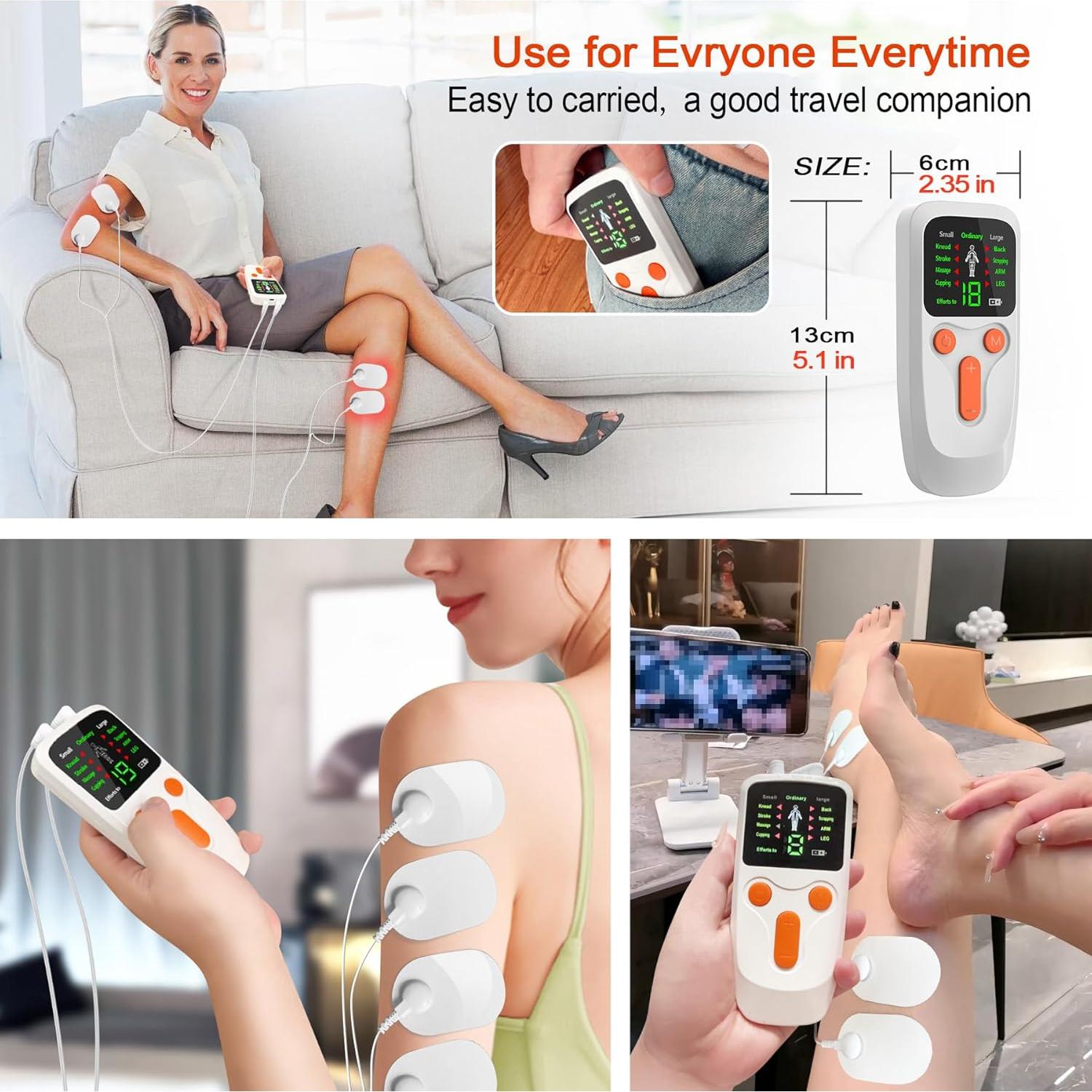 Estimulador Muscular TENS EMS Pawfan Doble Canal 8 Modos