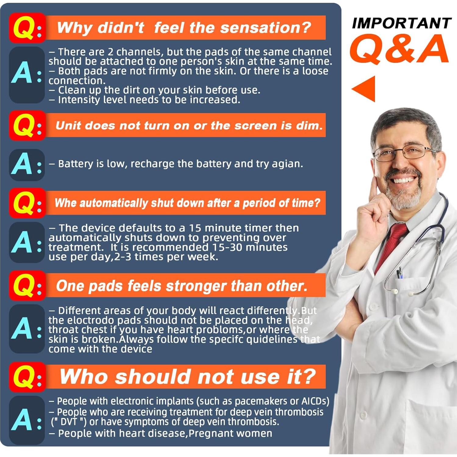 Estimulador Muscular TENS EMS Pawfan Doble Canal 8 Modos