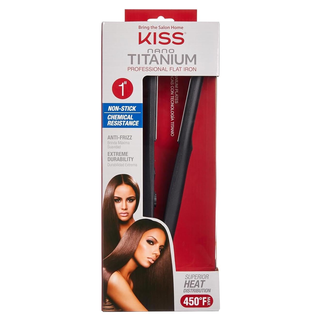 Plancha Profesional KISS Nano Titanio 1" Control Temperatura