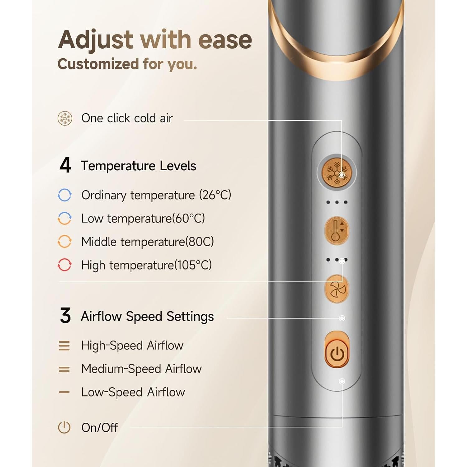 Estilizador de Cabello 8 en 1 Dryhsip - Secador y Rizador Profesional