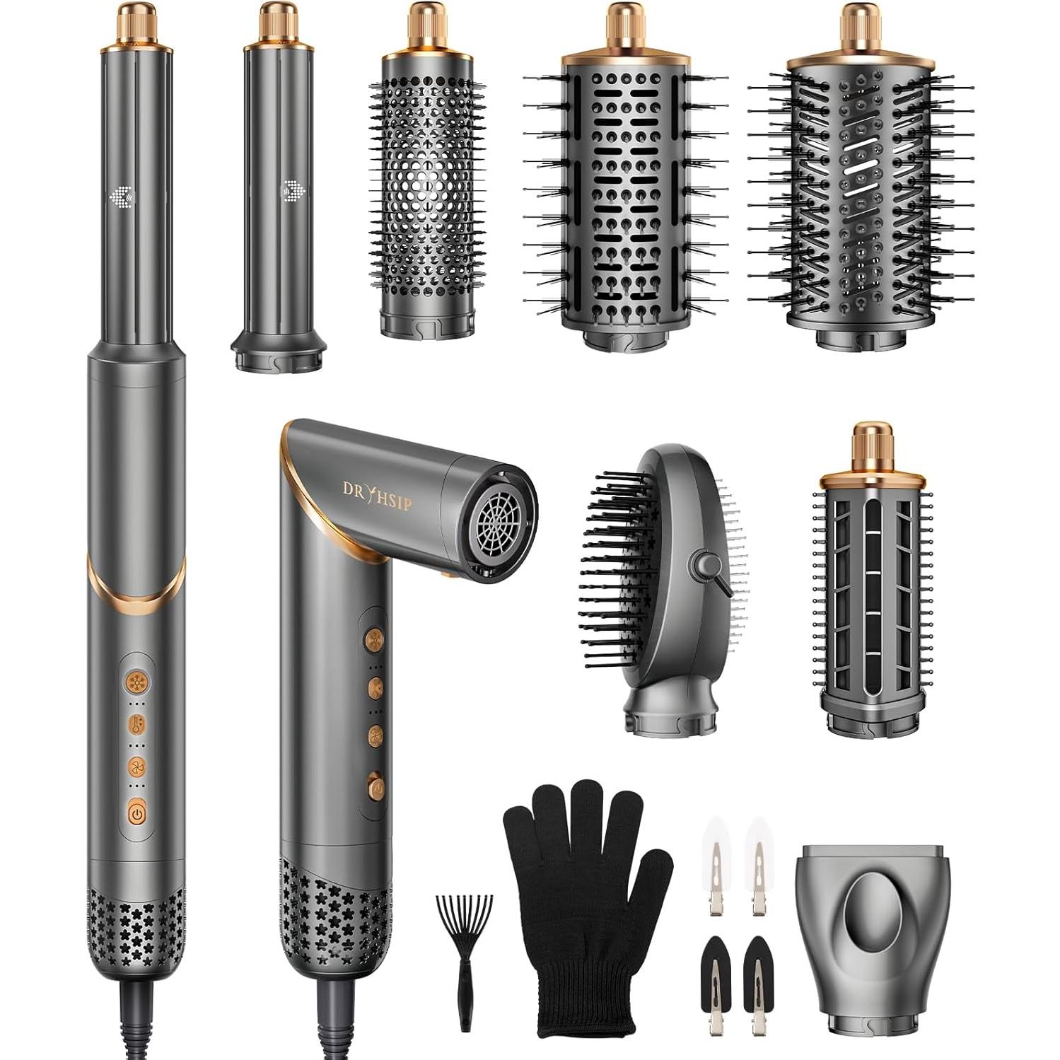 Estilizador de Cabello 8 en 1 Dryhsip - Secador y Rizador Profesional