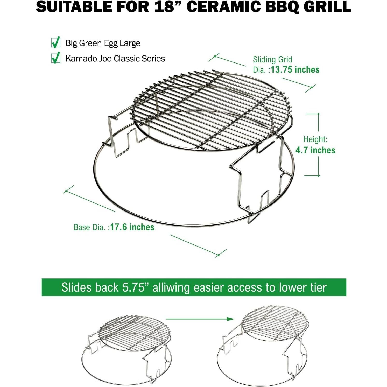 Rack Multi-Nivel de 2 Piezas BONPAZ para Big Green Egg