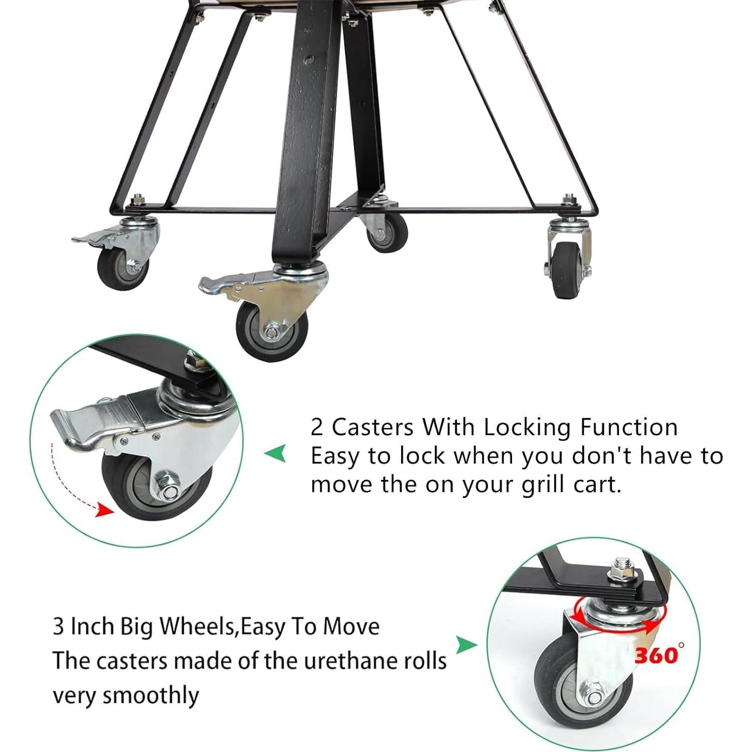 Carro Rodante para Huevo Verde Grande FIRELOOP - Acero Resistente