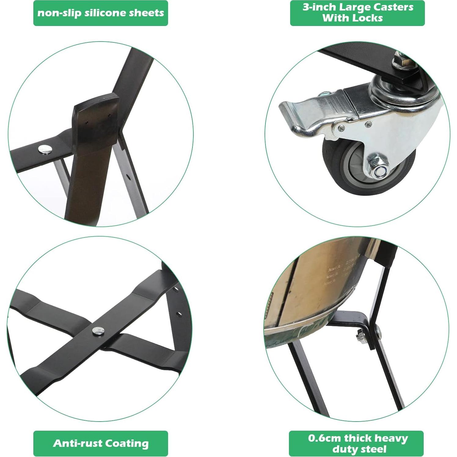 Carro Rodante para Huevo Verde Grande FIRELOOP - Acero Resistente