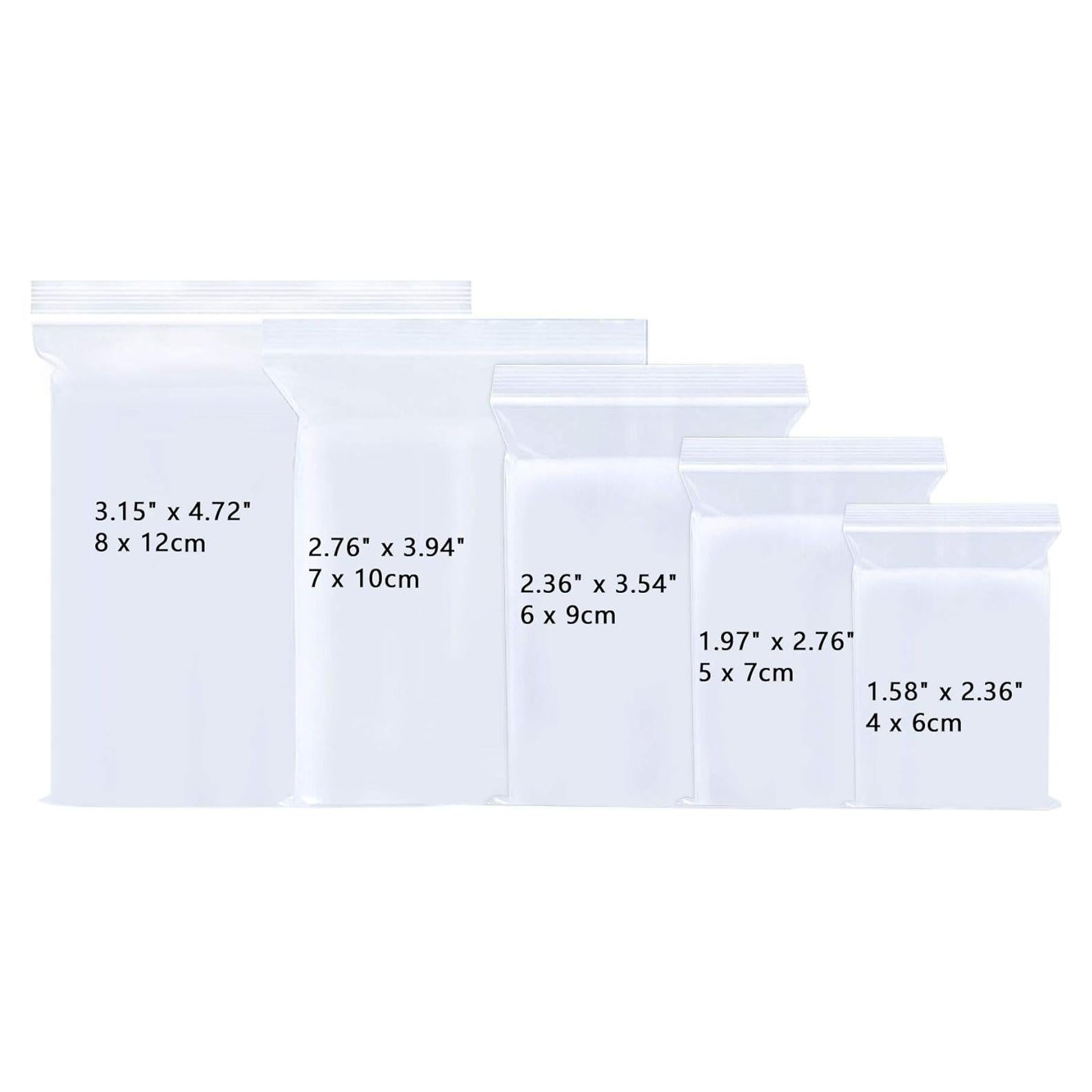 Bolsas de Cierre Reutilizables BornFeel 500pcs 5 Tamaños