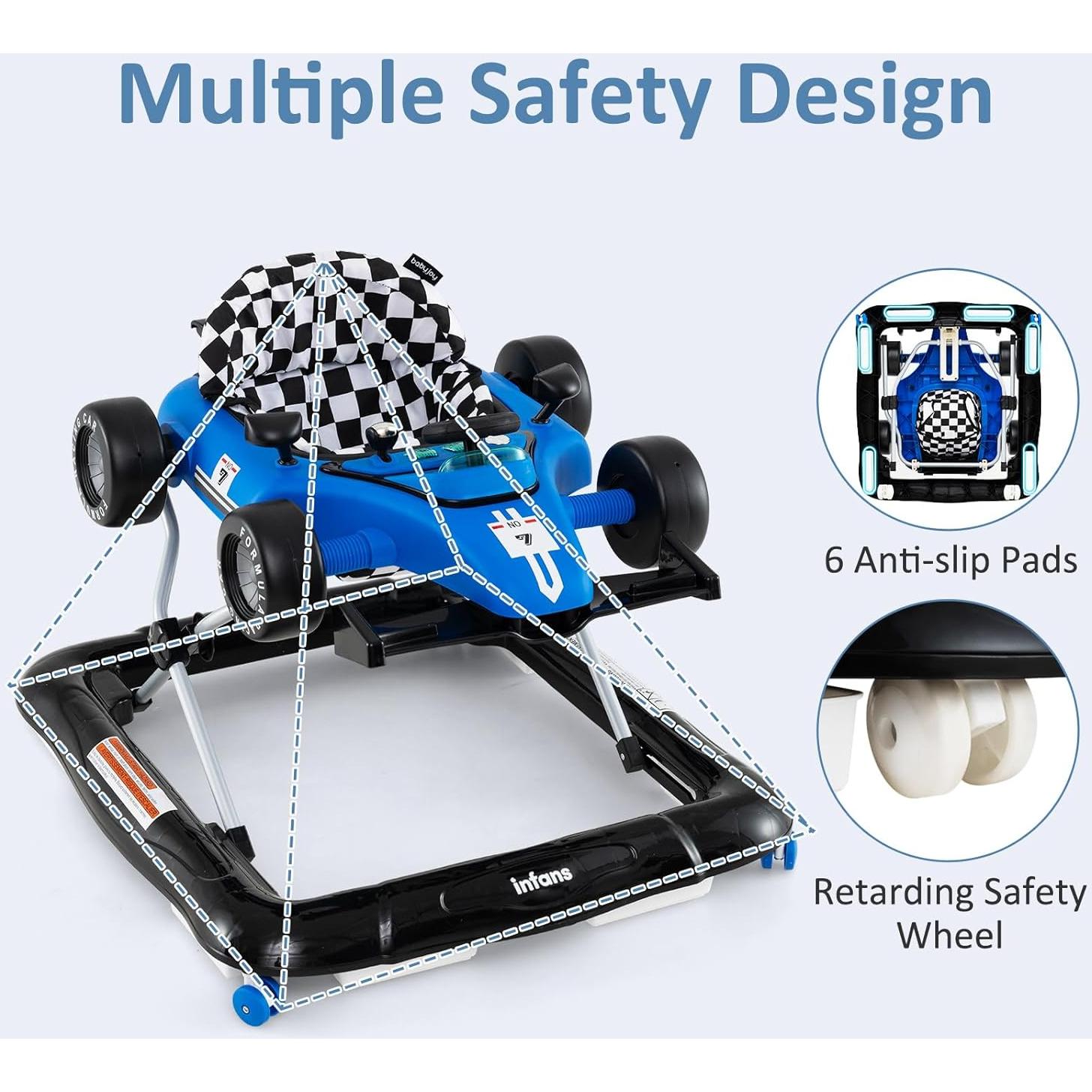 Andador 4 en 1 INFANS para Bebés Ajustable y Plegable Azul