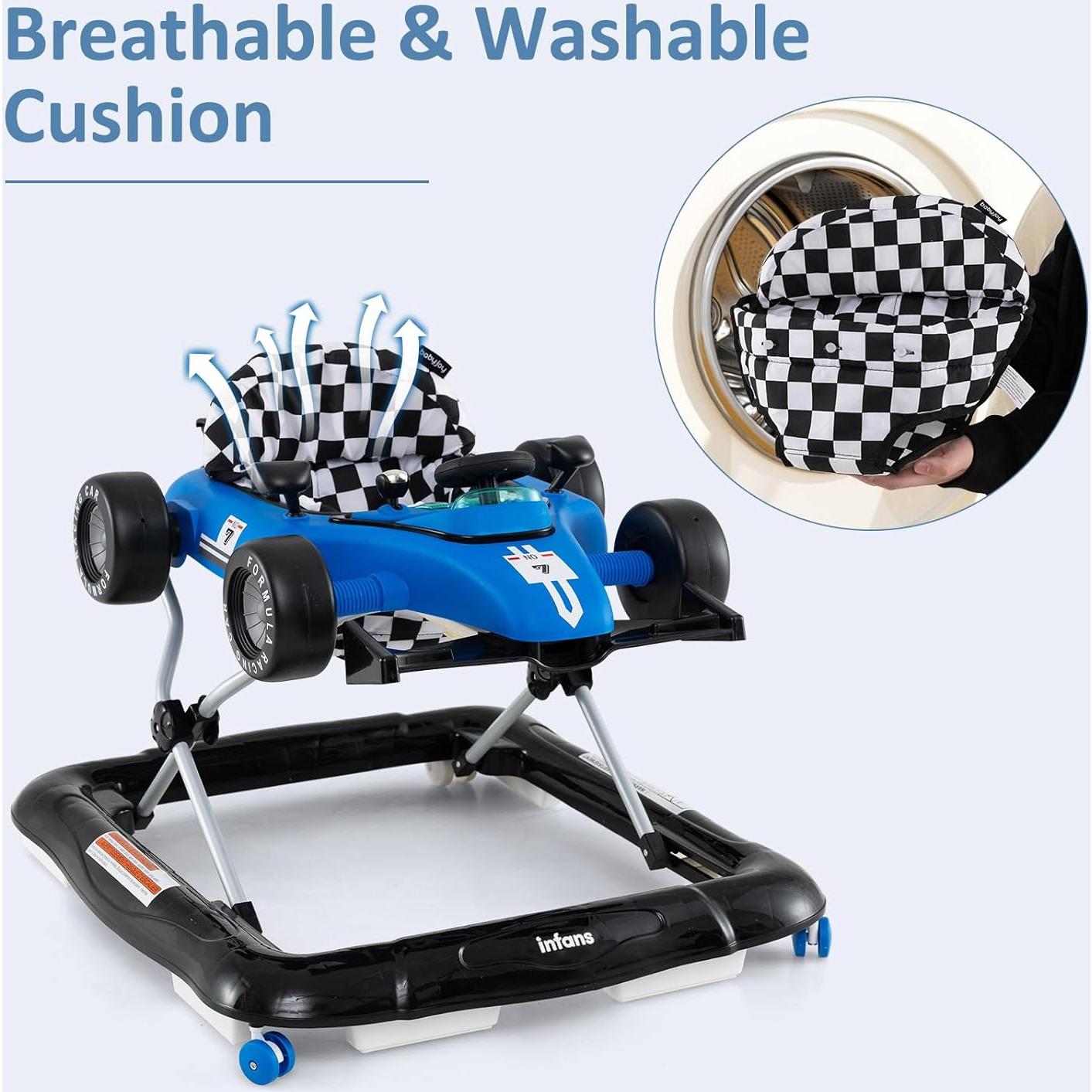 Andador 4 en 1 INFANS para Bebés Ajustable y Plegable Azul