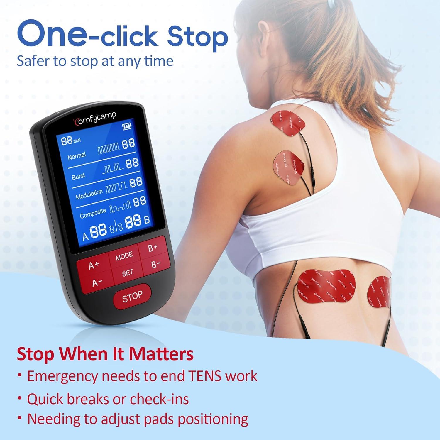 Comfytemp Estimulador Muscular TENS Doble Canal 30 Modos