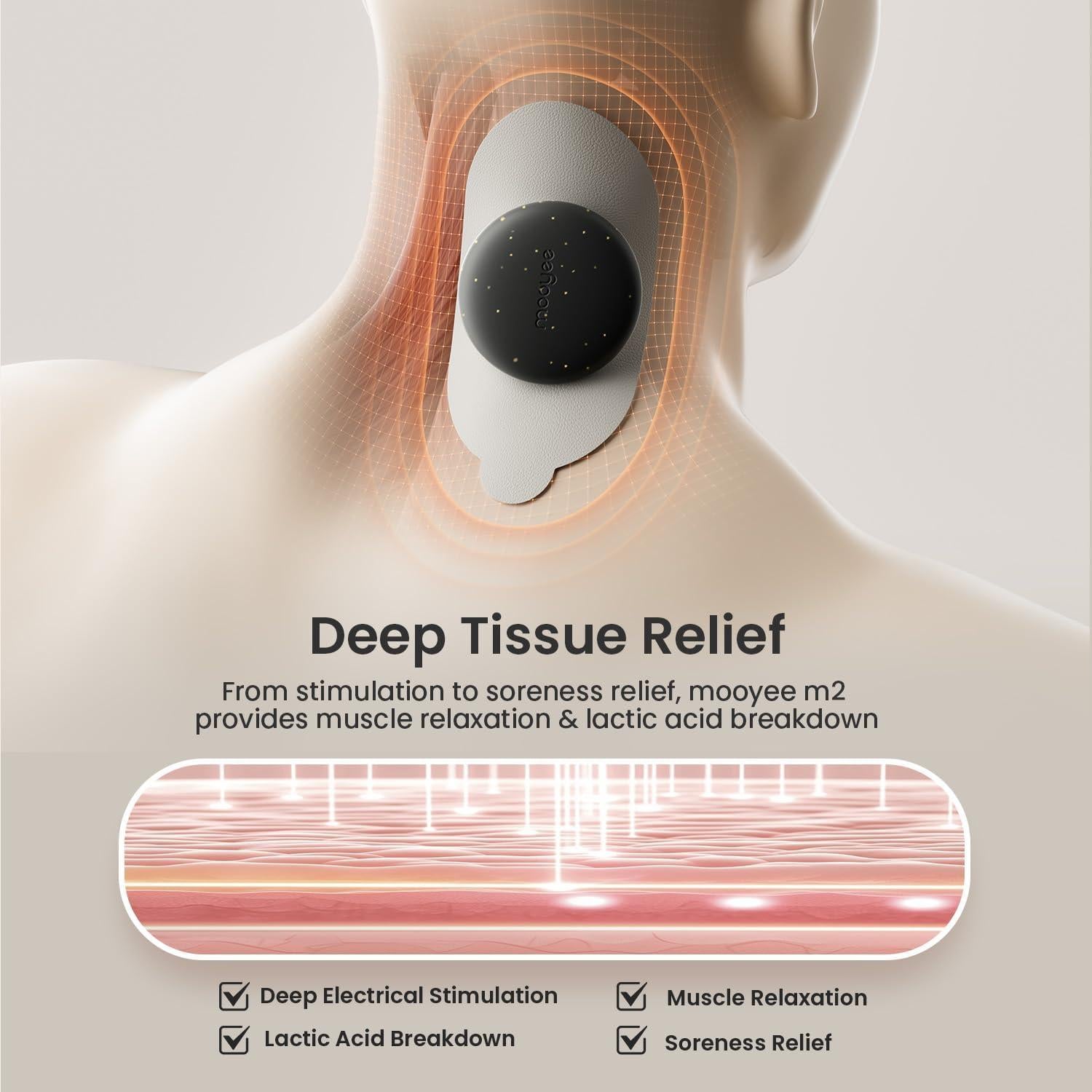 Unidad TENS Inalámbrica Mooyee M2 - Alivio Dolor 18 Modos