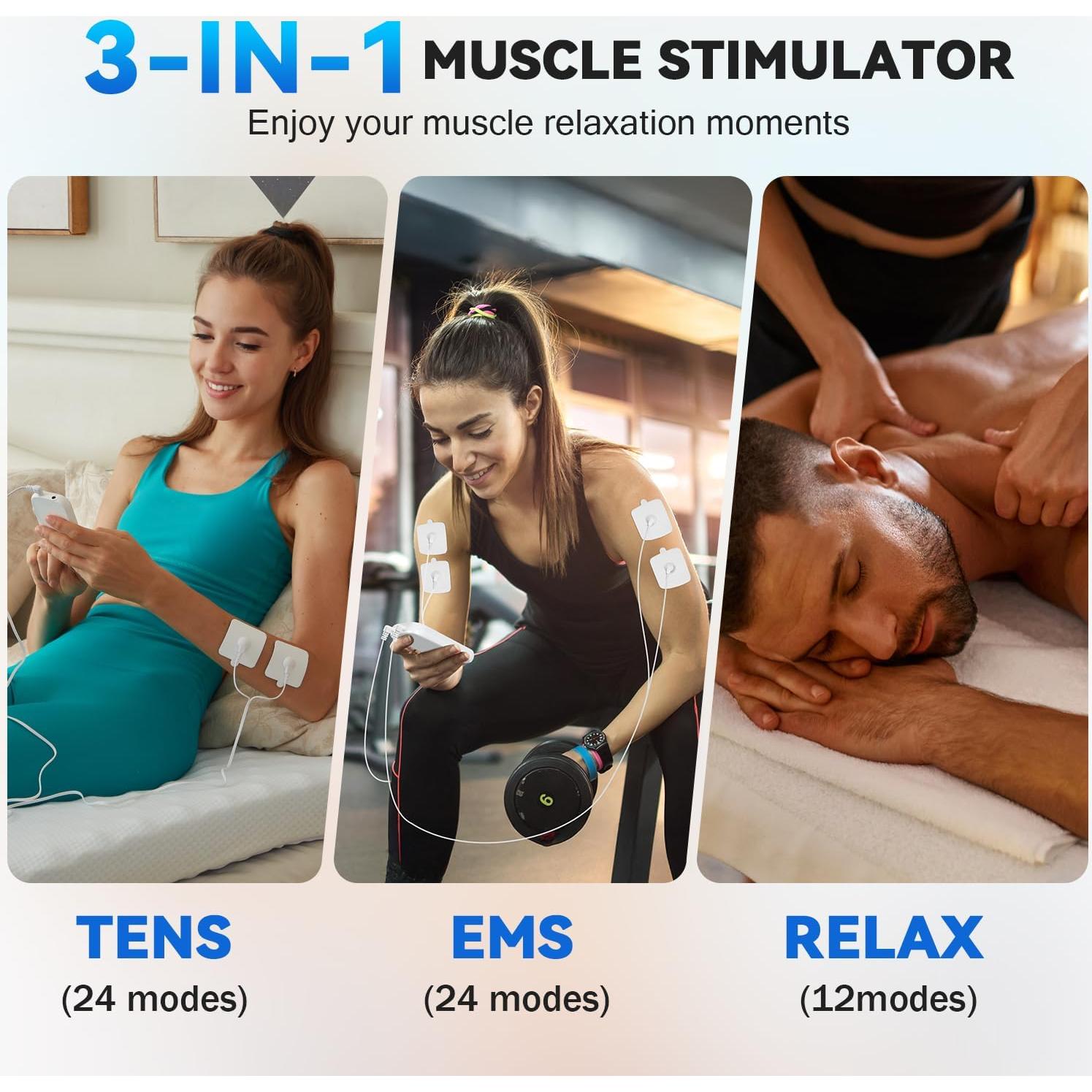 Estimulador Muscular TENS Ataraxia SM9075 3-en-1 con 60 Modos