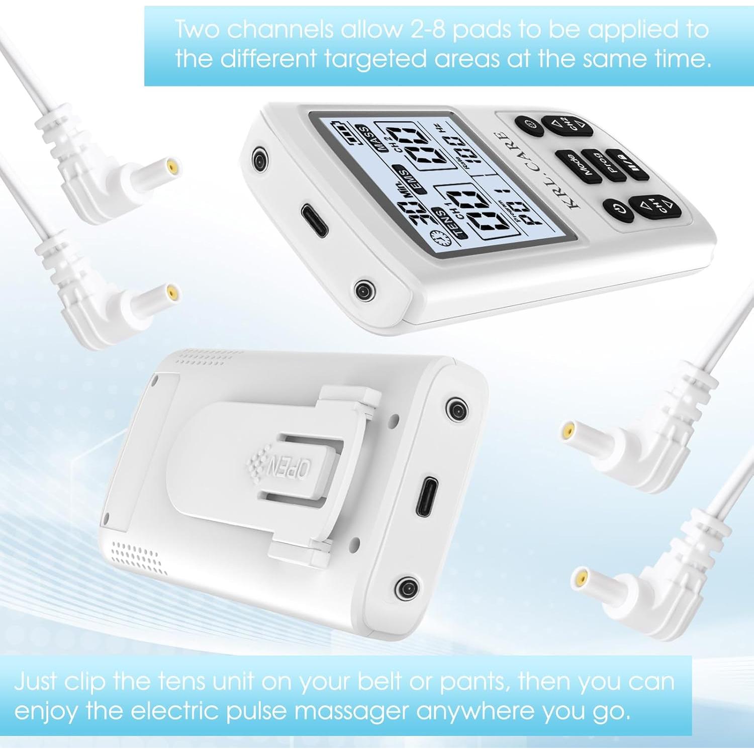 Estimulador Muscular TENS EMS KRL.CARE 3-en-1 Portátil 40 Niveles