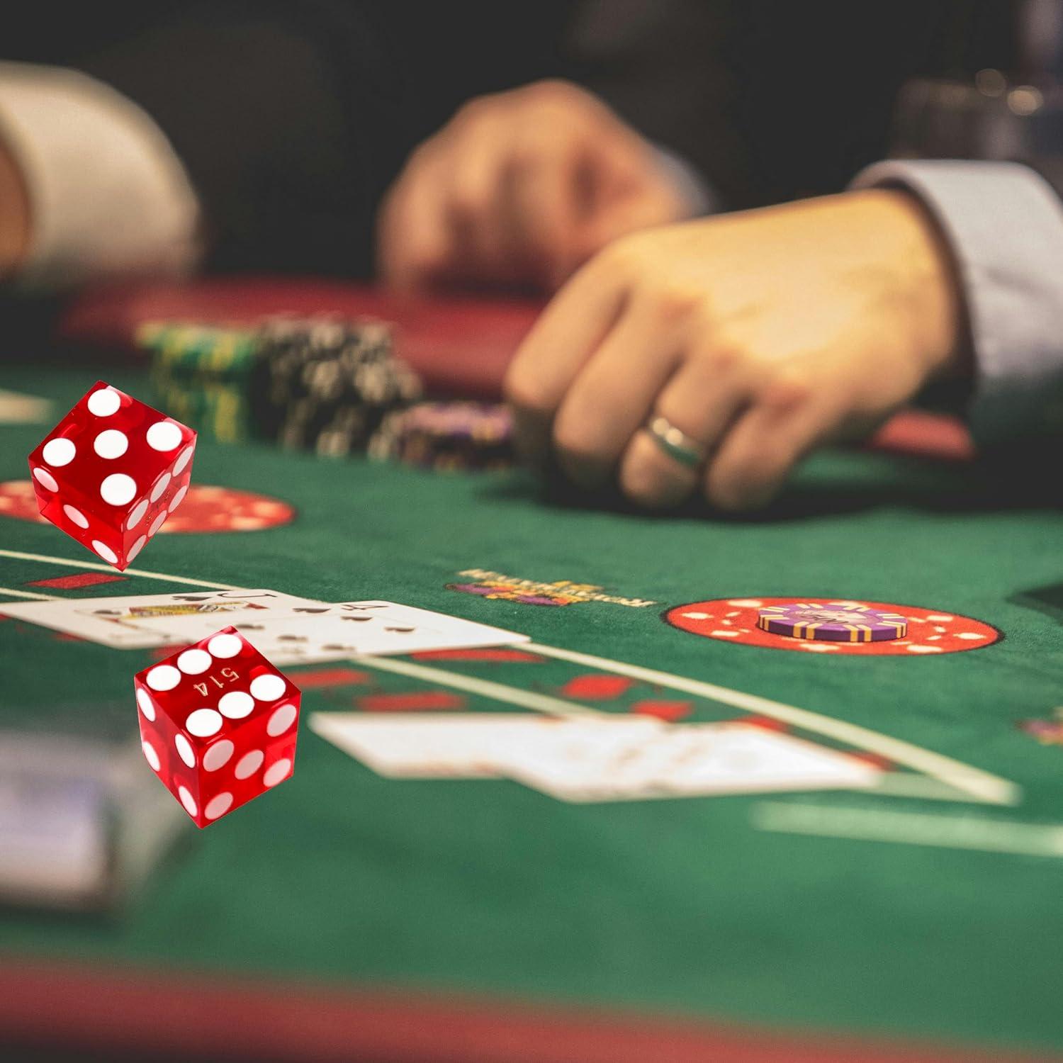 Dados de Craps Yuanhe 19mm Grado AAA Set de 5 Rojo