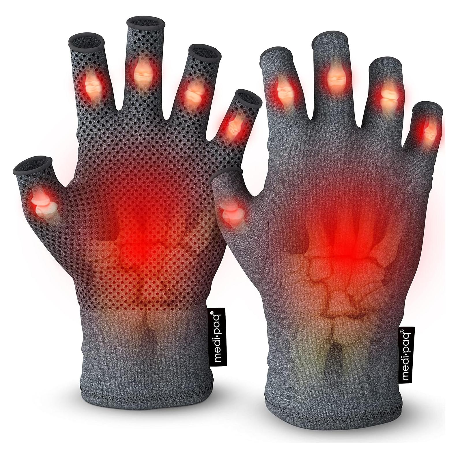 Guantes Anti-Artritis Sin Dedos para Alivio del Dolor - Grande