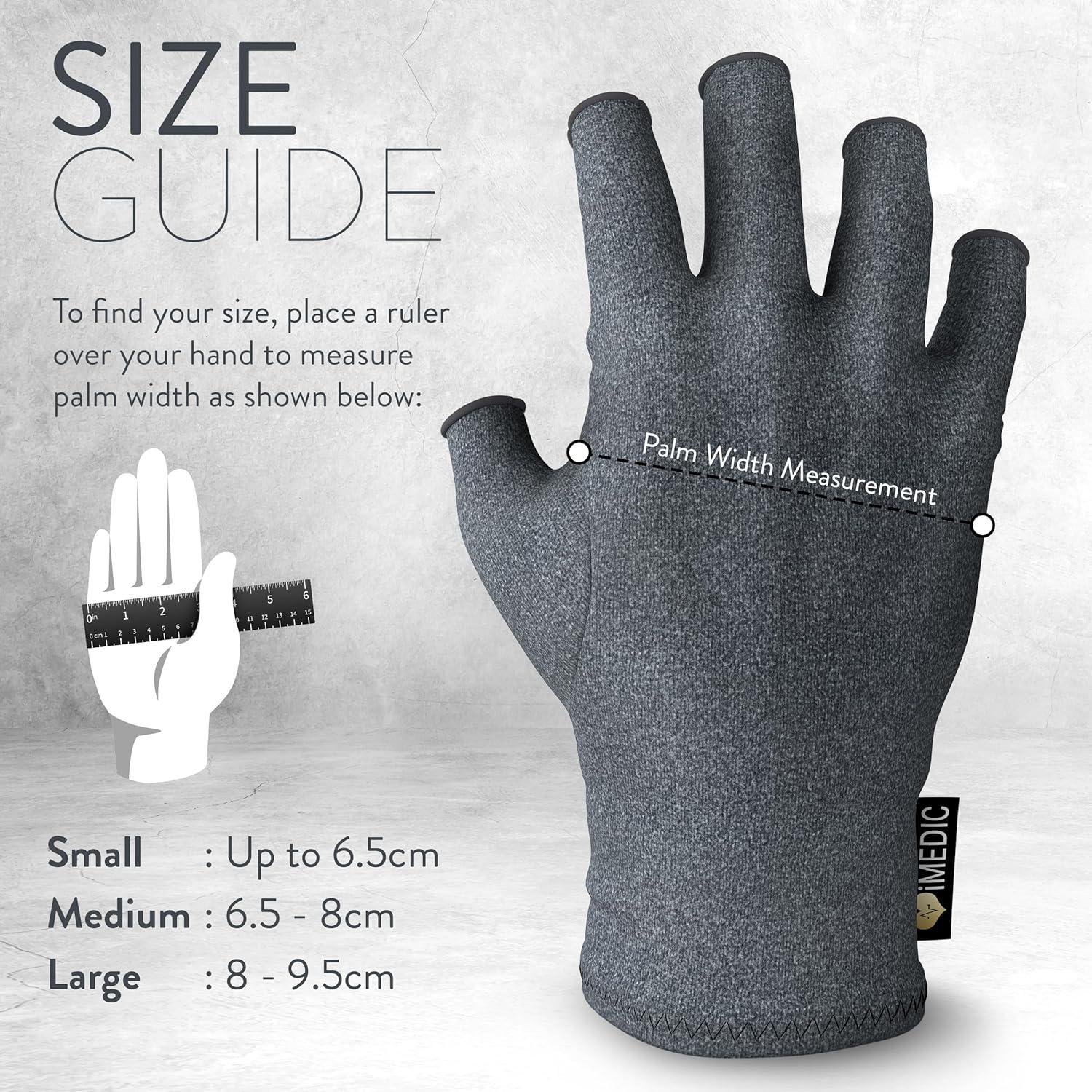 Guantes Anti-Artritis Sin Dedos para Alivio del Dolor - Grande