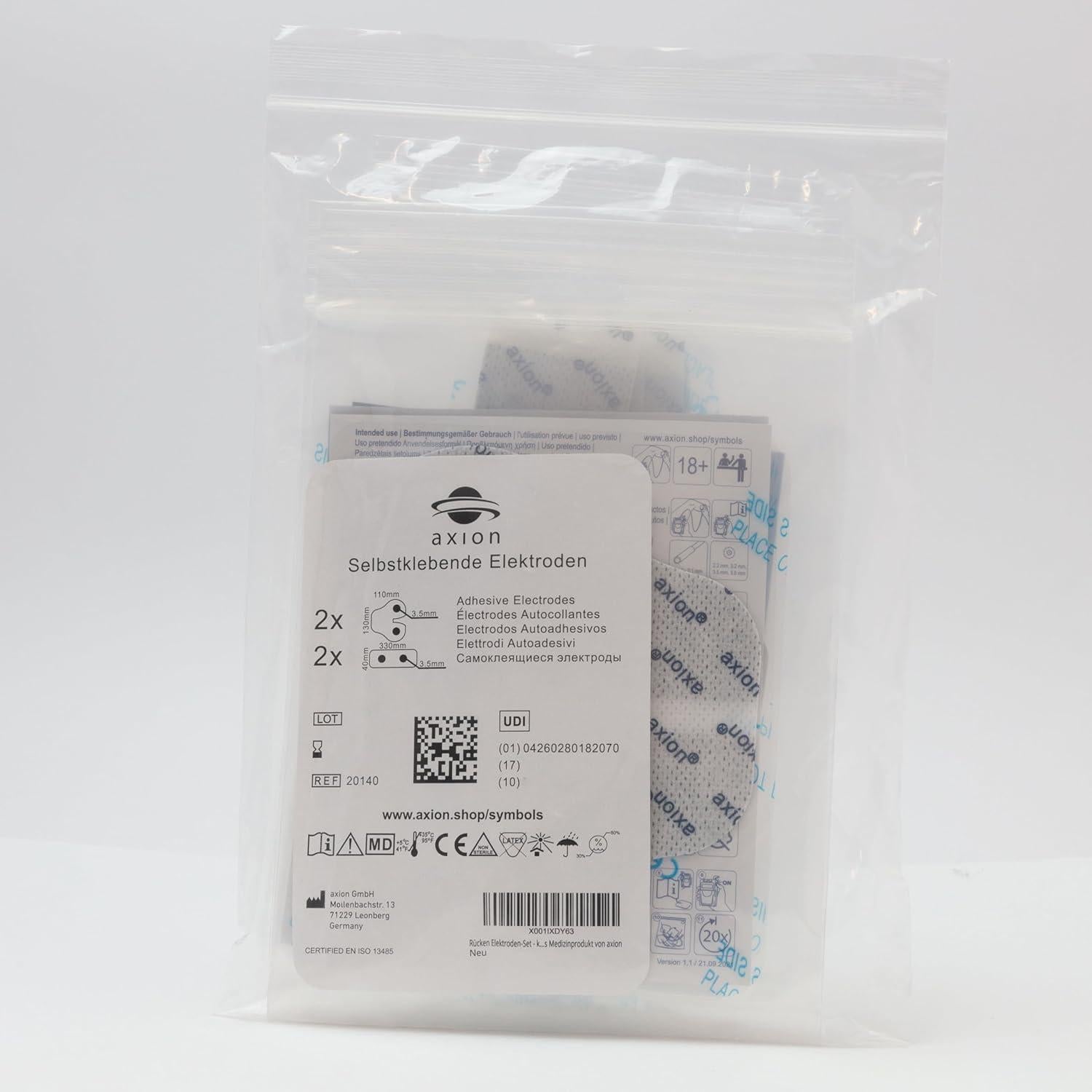 Electrodos TENS Axion - Juego de 4 Reutilizables 5x5cm