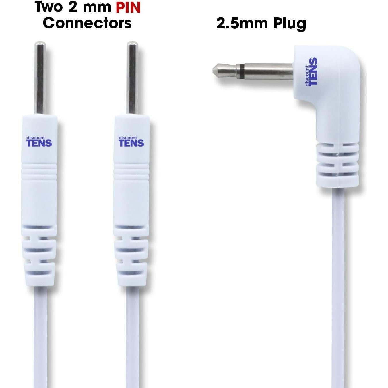 Cables de Conexión TENS 2.5mm a 2 Pines 2mm - 2 Unidades