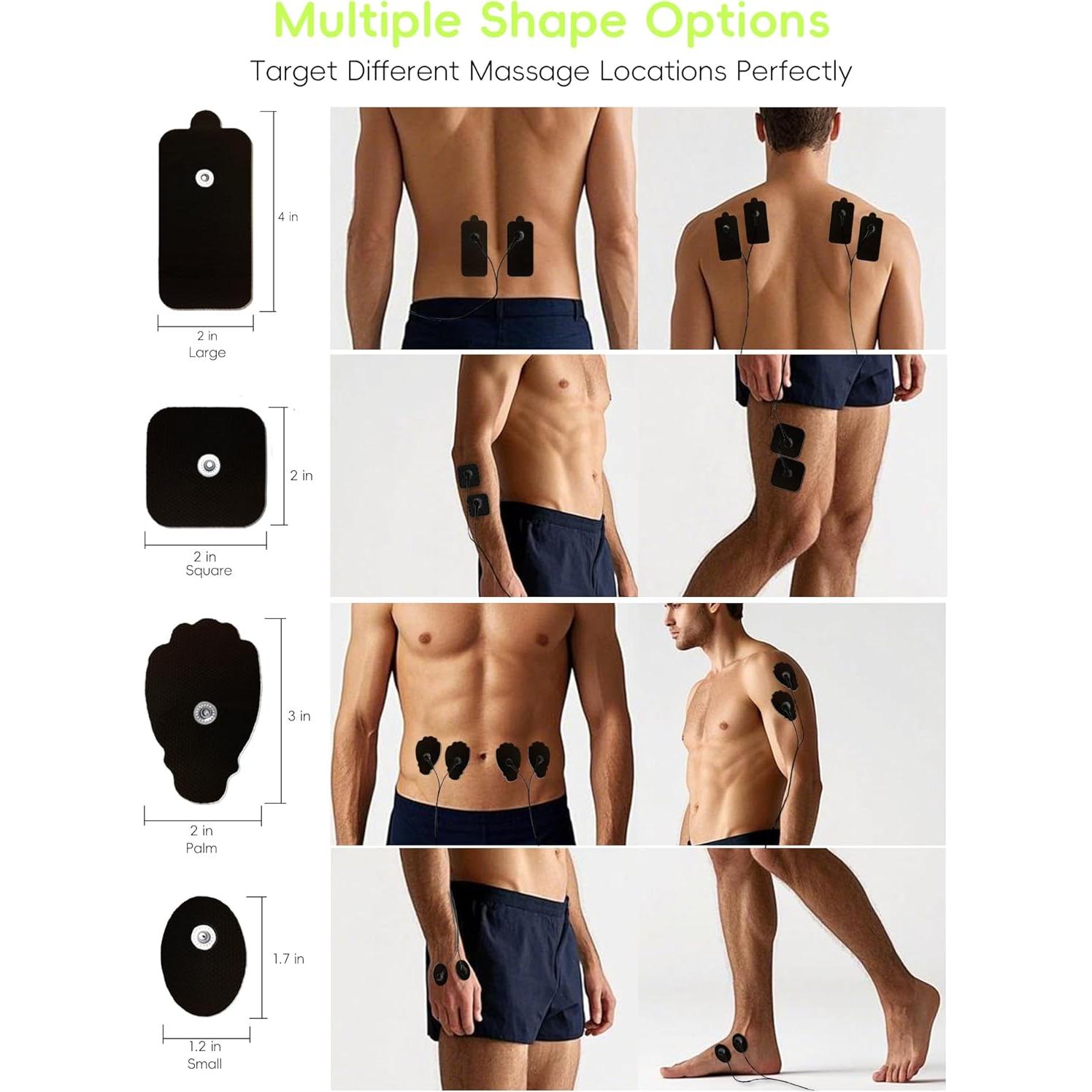 20 Almohadillas Electrodos RLEXIO para TENS con Cable - 4 Formas