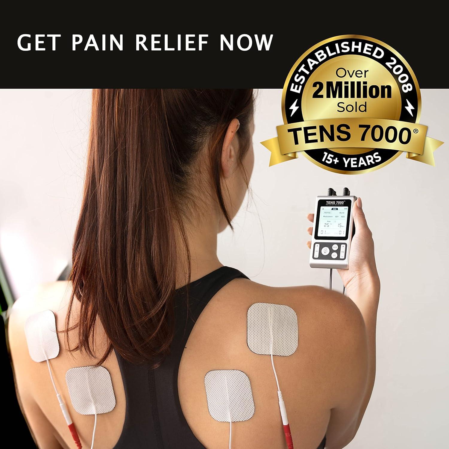 TENS 7000 Estimulador Muscular Recargable con 48 Almohadillas