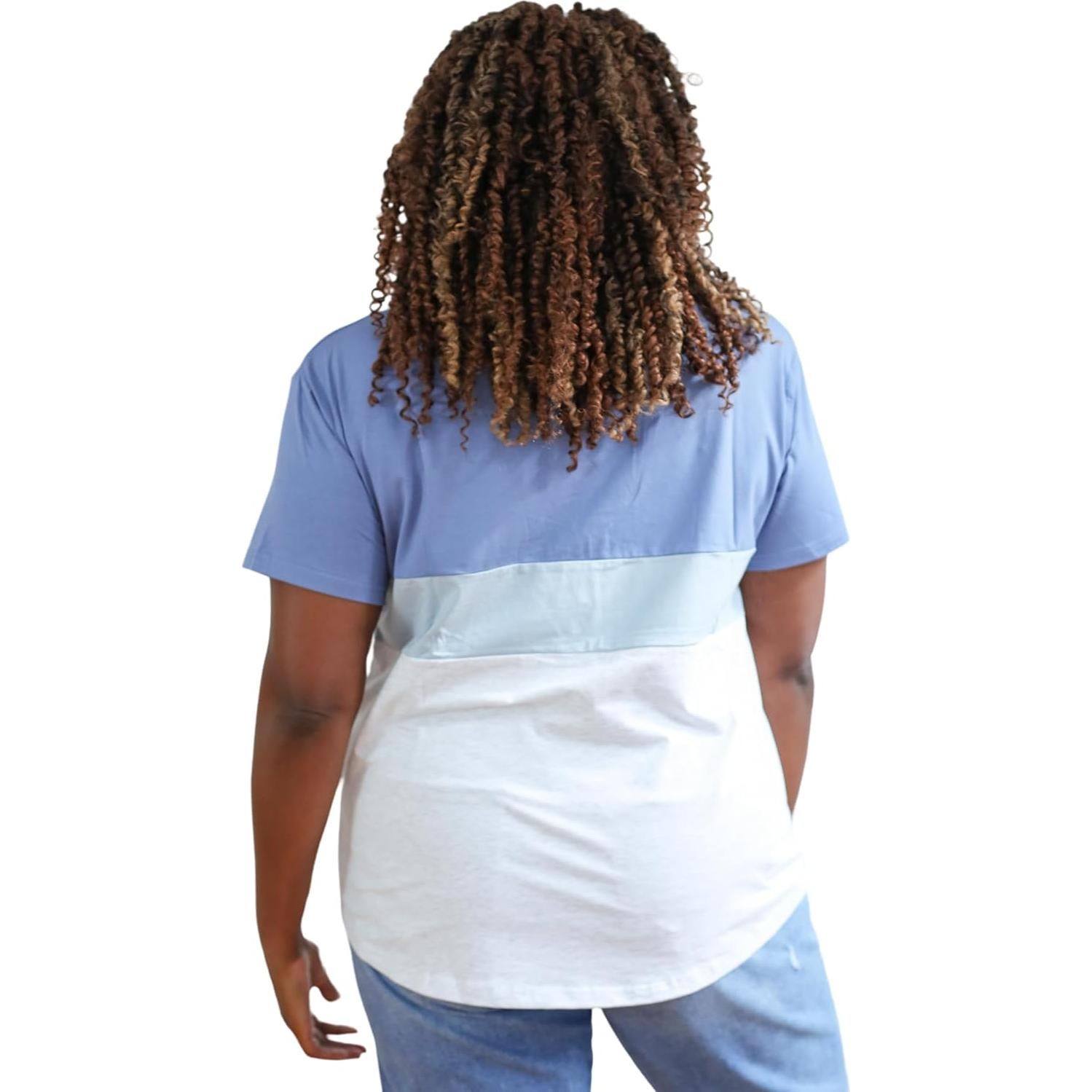 Camiseta de Lactancia Movemama con Cremallera Invisible - Azul/Gris