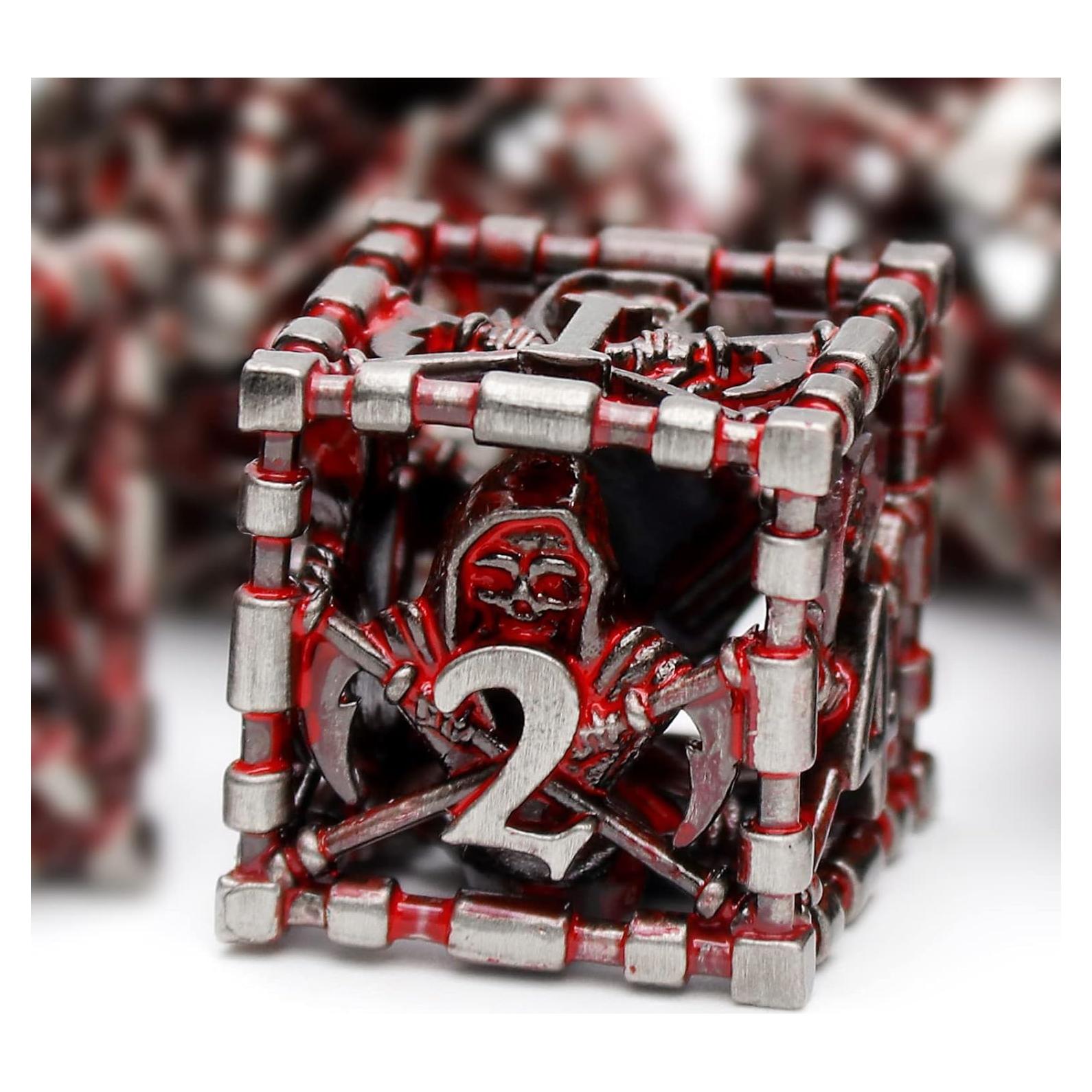 Dados DND HNCCESG Huecos de Metal Sangre para RPG