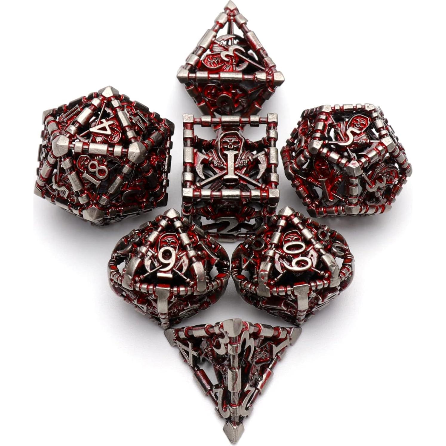 Dados DND HNCCESG Huecos de Metal Sangre para RPG