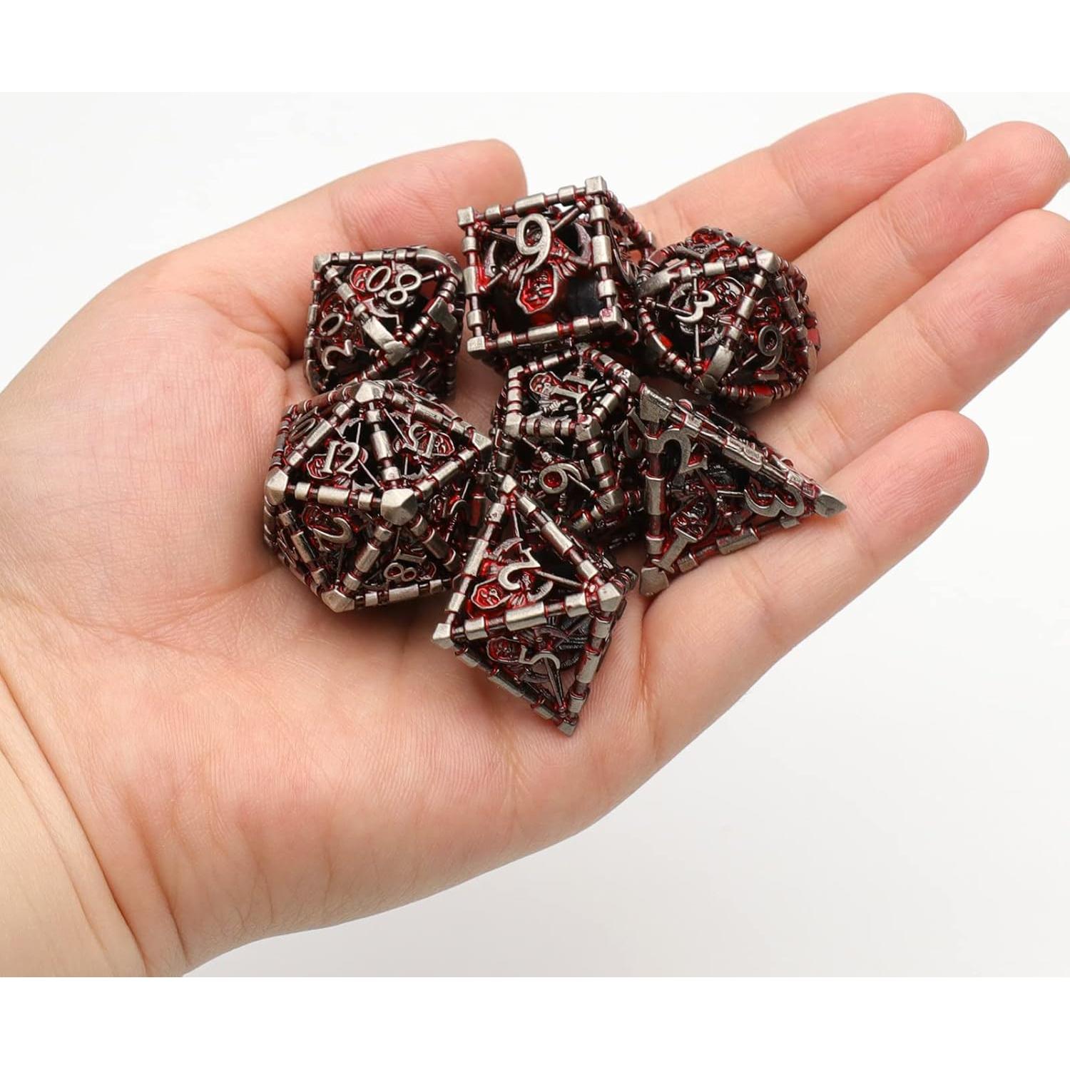 Dados DND HNCCESG Huecos de Metal Sangre para RPG