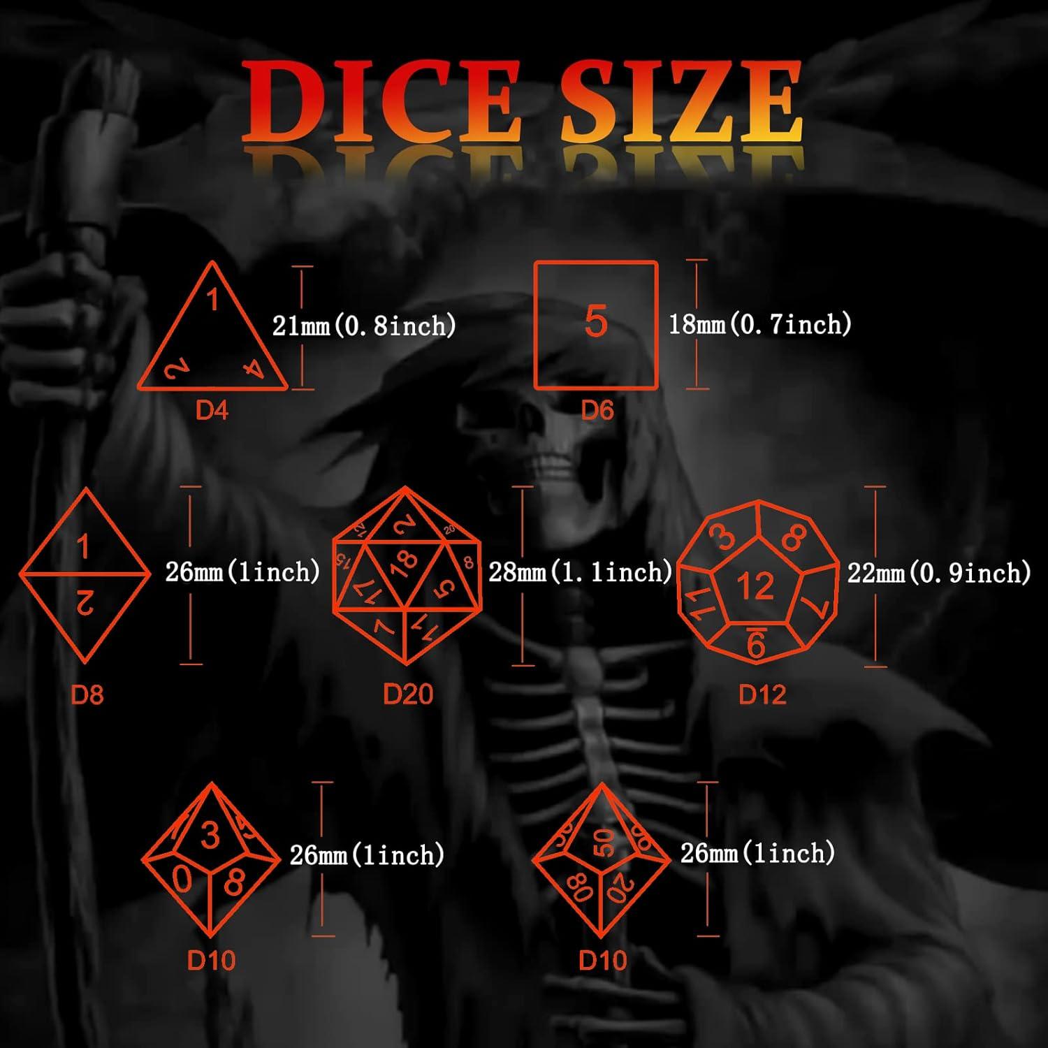 Dados DND HNCCESG Huecos de Metal Sangre para RPG