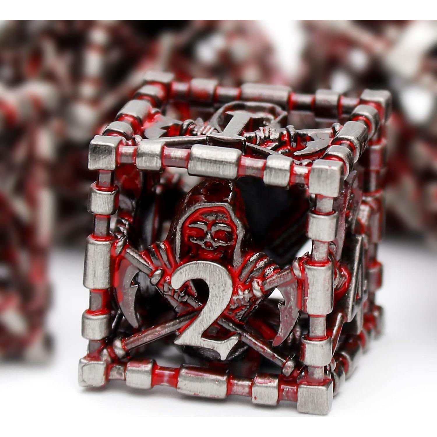 Dados DND HNCCESG Huecos de Metal Sangre para RPG